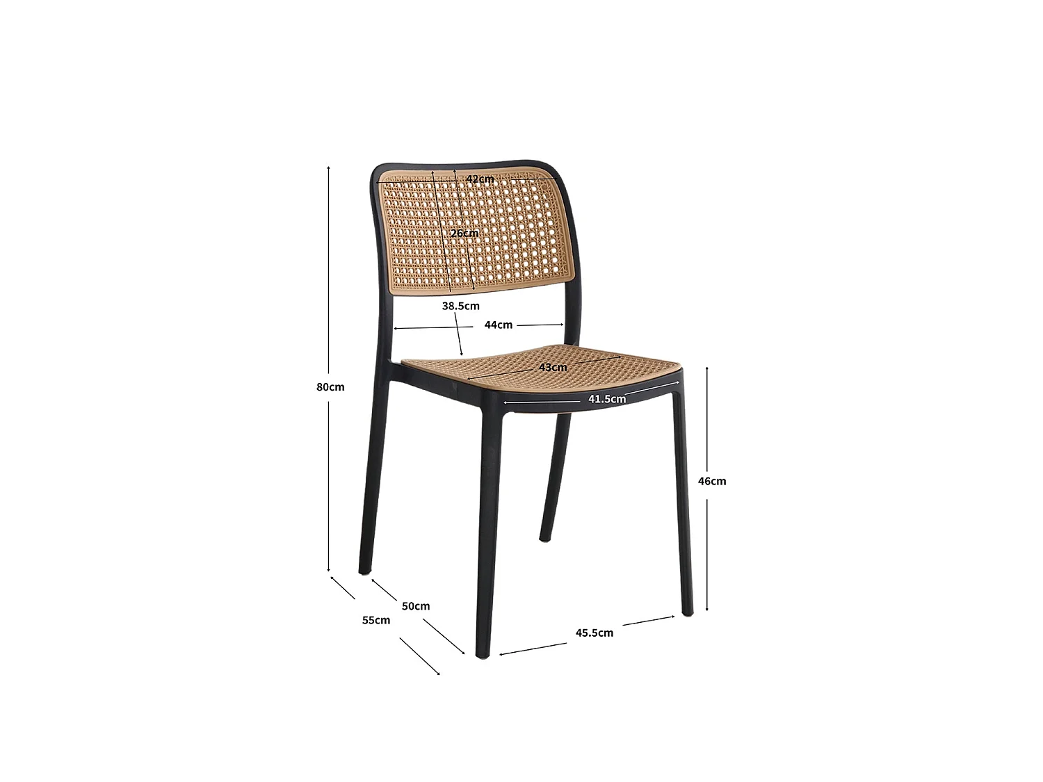 Set de 4 sillas tammy  negro para hogar moderno mueble de almacenaje  - Homekit