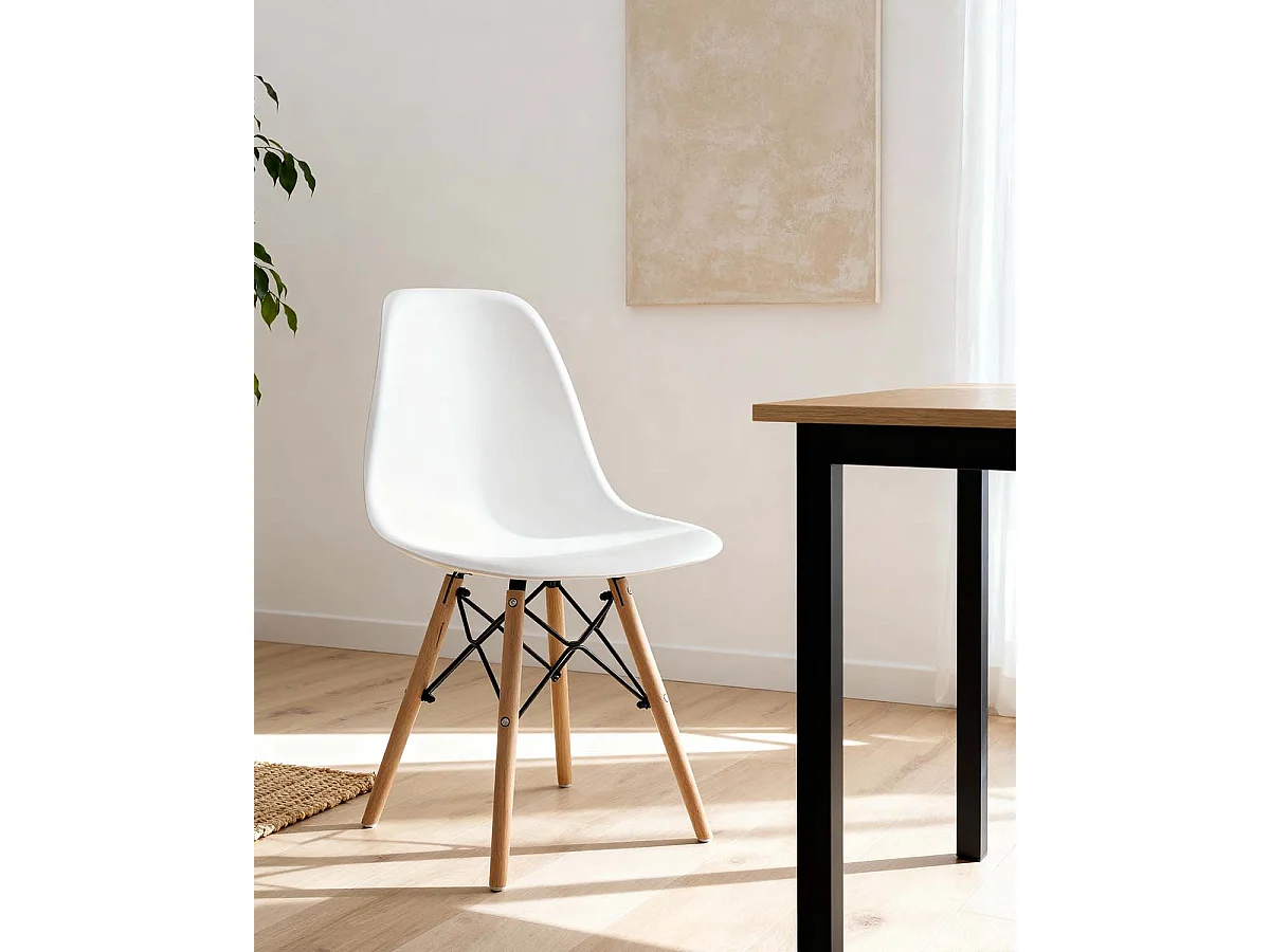 Set de 4 sillas de comedor emilia  blanco para hogar moderno mueble de almacenaje  - Homekit