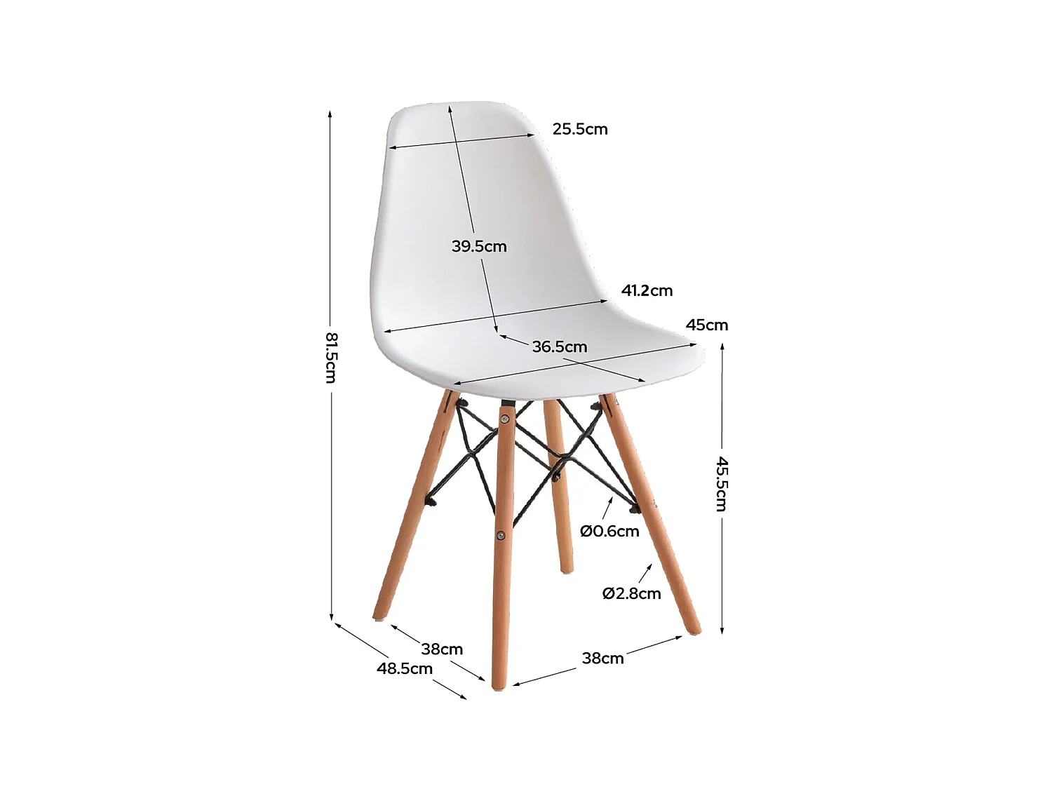 Set de 4 sillas de comedor emilia  blanco para hogar moderno mueble de almacenaje  - Homekit
