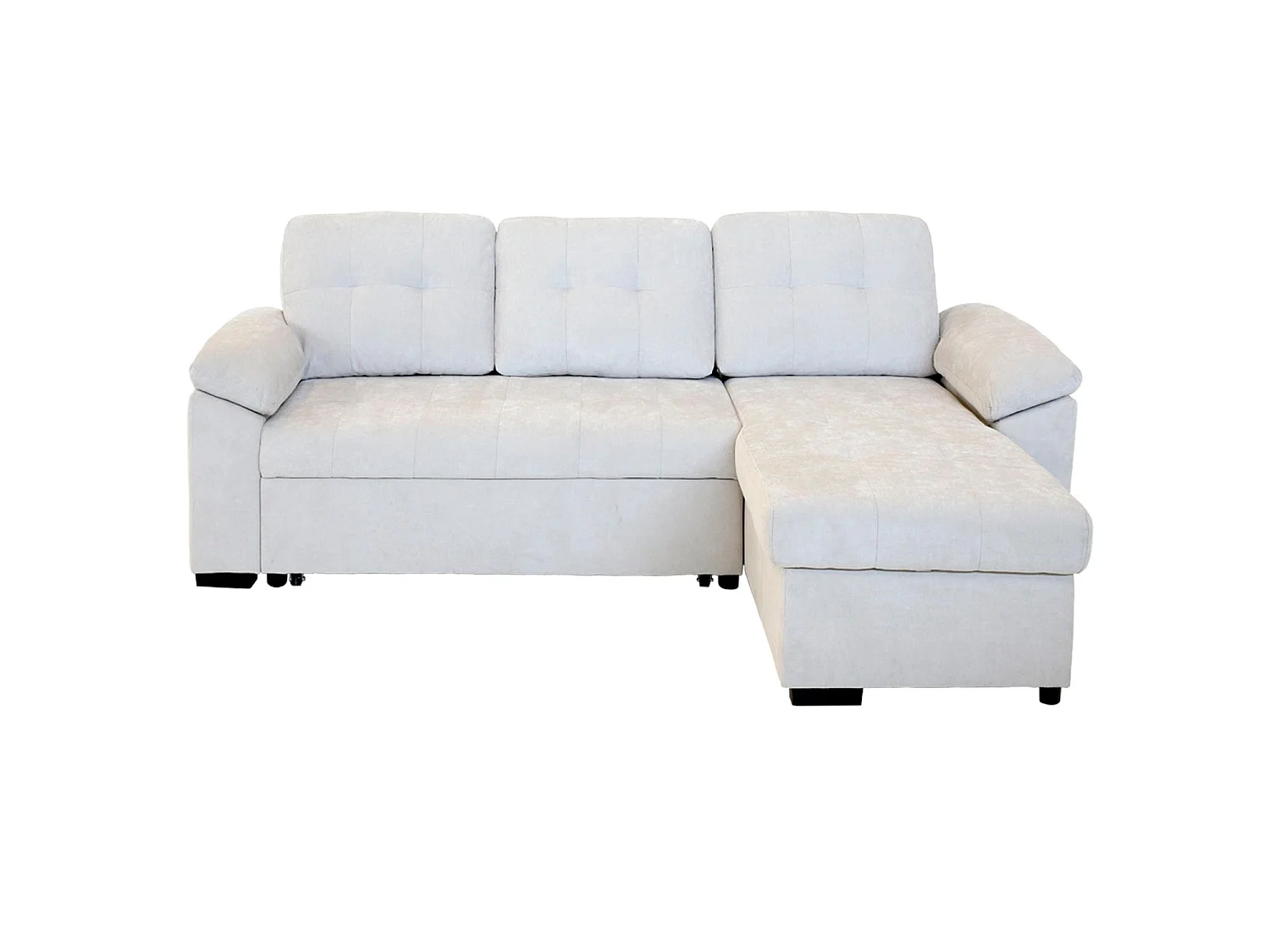 Sofá cama con chaise longue reversible y almacenaje Alexis - Color Beige - Homekit