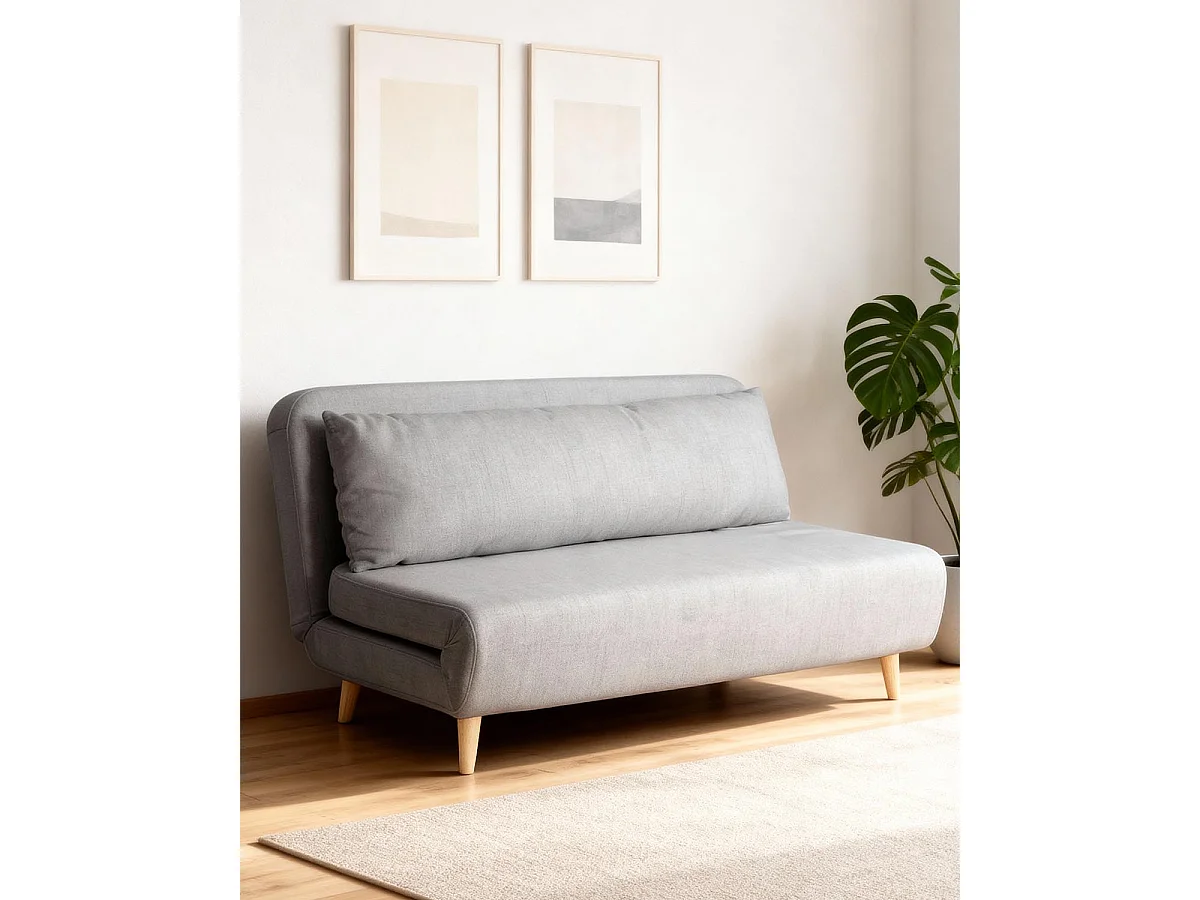 Sofá cama de 2 plazas leann  gris para hogar moderno mueble de almacenaje  - Homekit