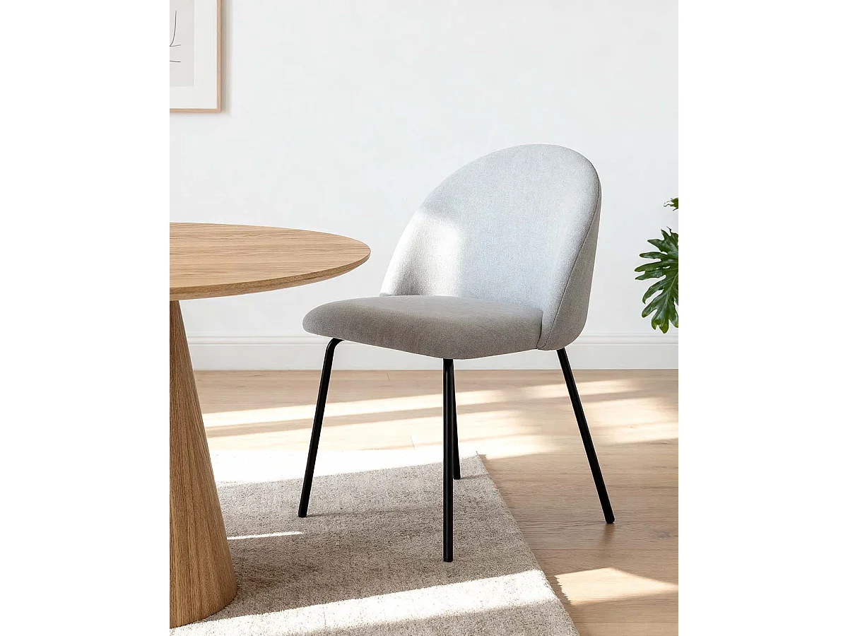 Silla de comedor tapizada grace  gris para hogar moderno mueble de almacenaje  - Homekit