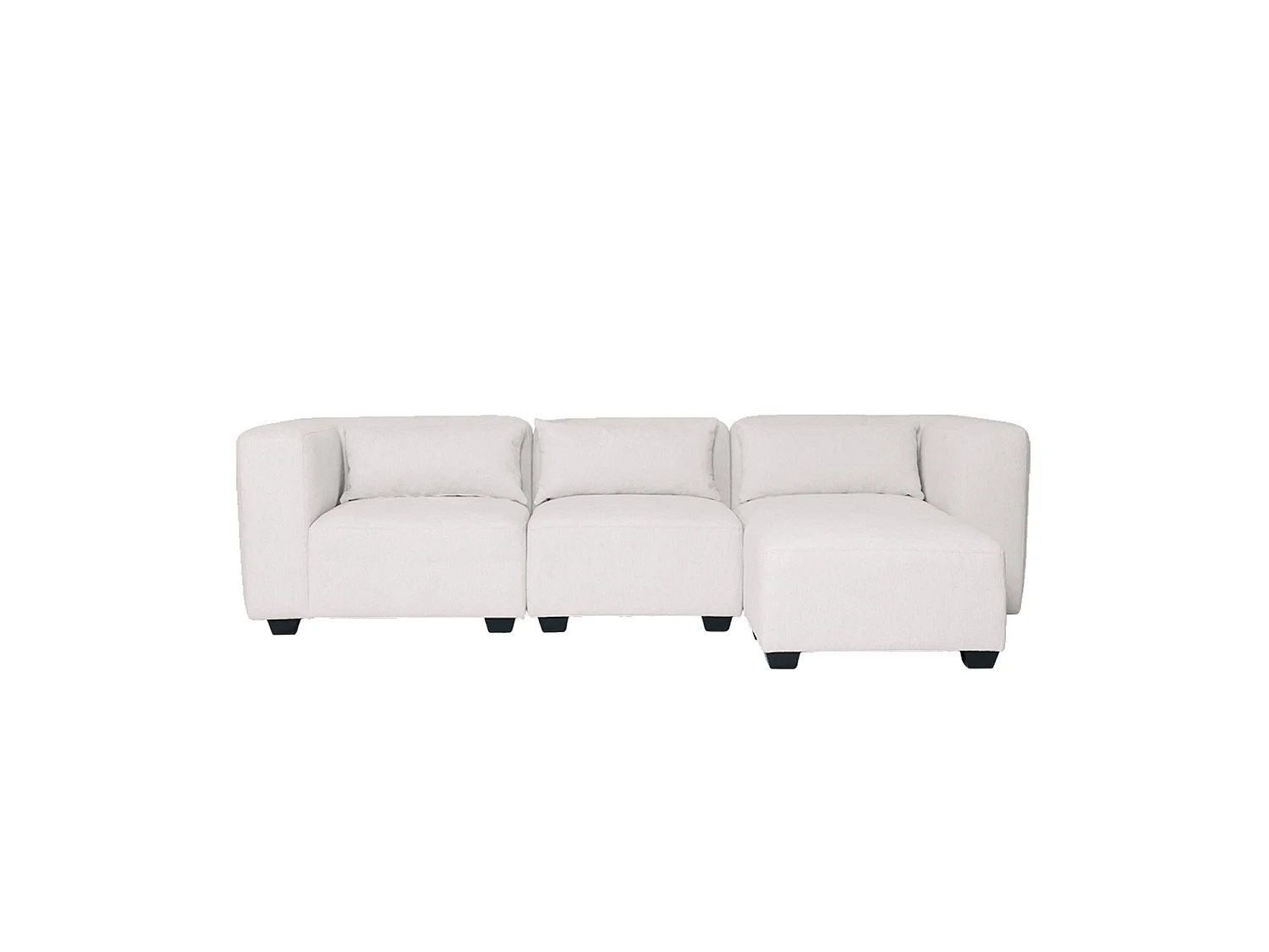 Sofá modular tres plazas liza con reposapiés  beige para hogar moderno mueble de almacenaje  - Homekit