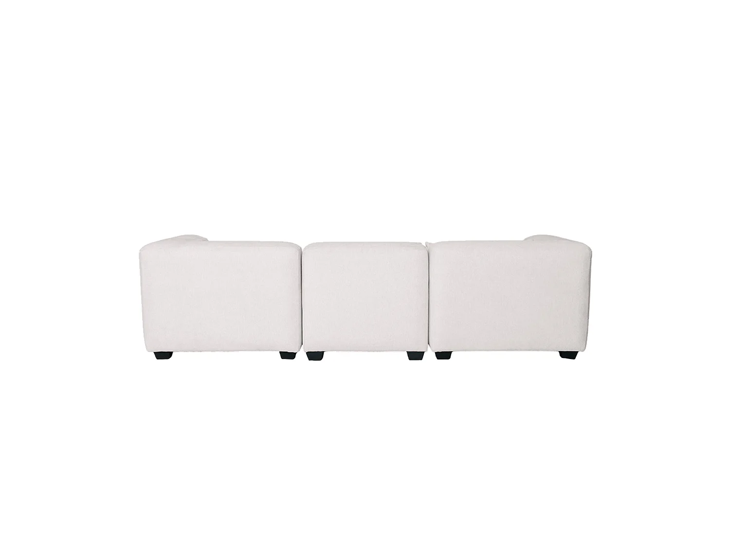 Sofá modular tres plazas liza con reposapiés  beige para hogar moderno mueble de almacenaje  - Homekit
