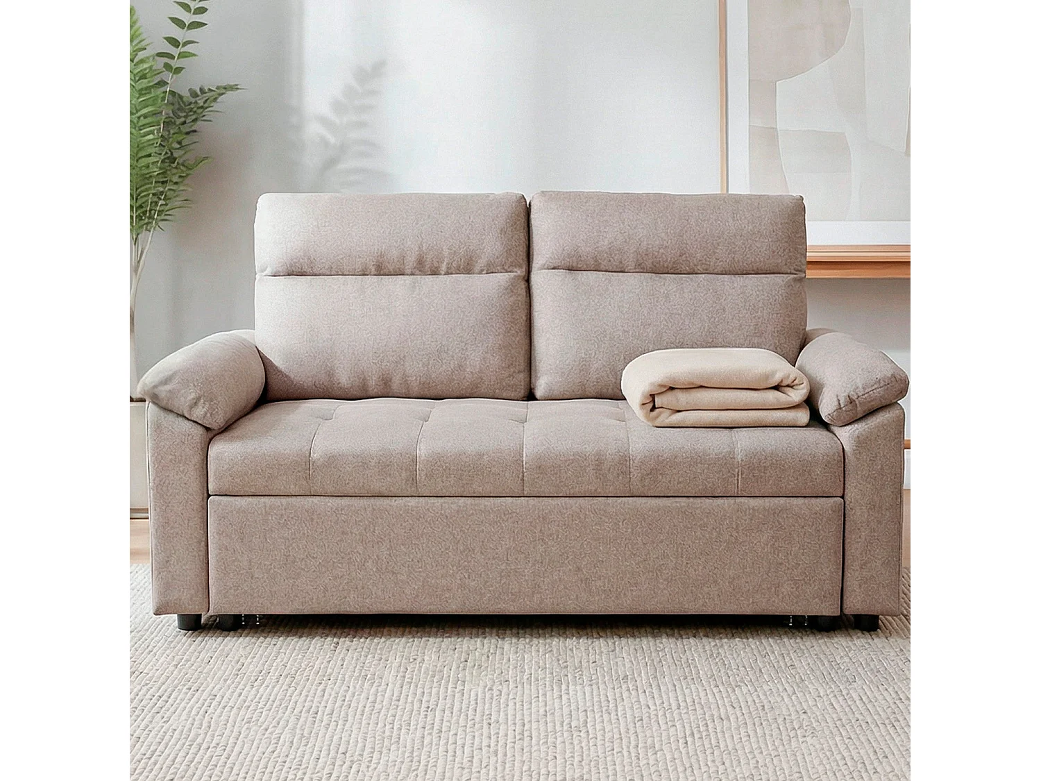 Sofá cama de 2 plaza Joy - Color Beige - Homekit