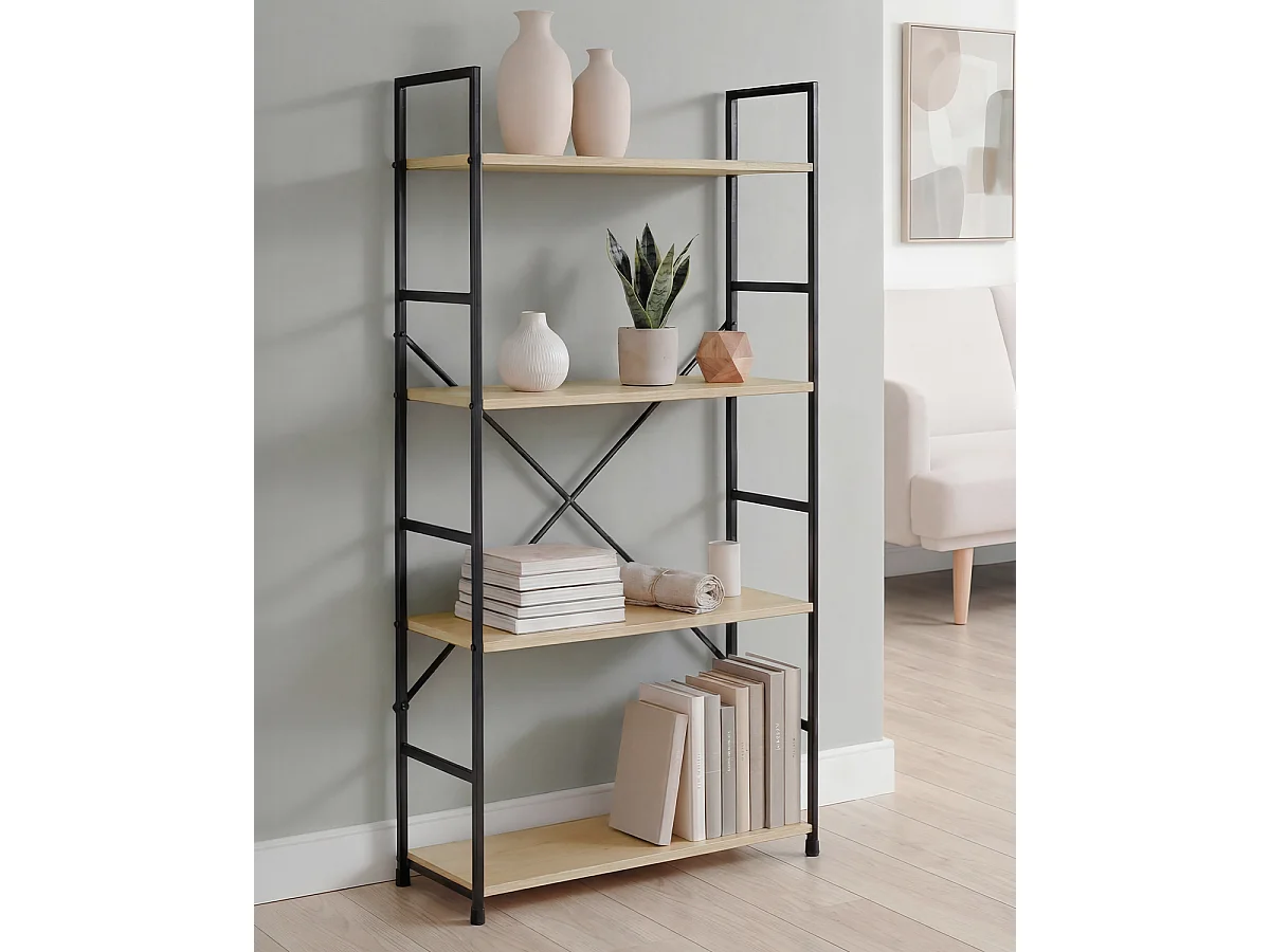 Estantería Mara - Color Madera natural y negro - Homekit