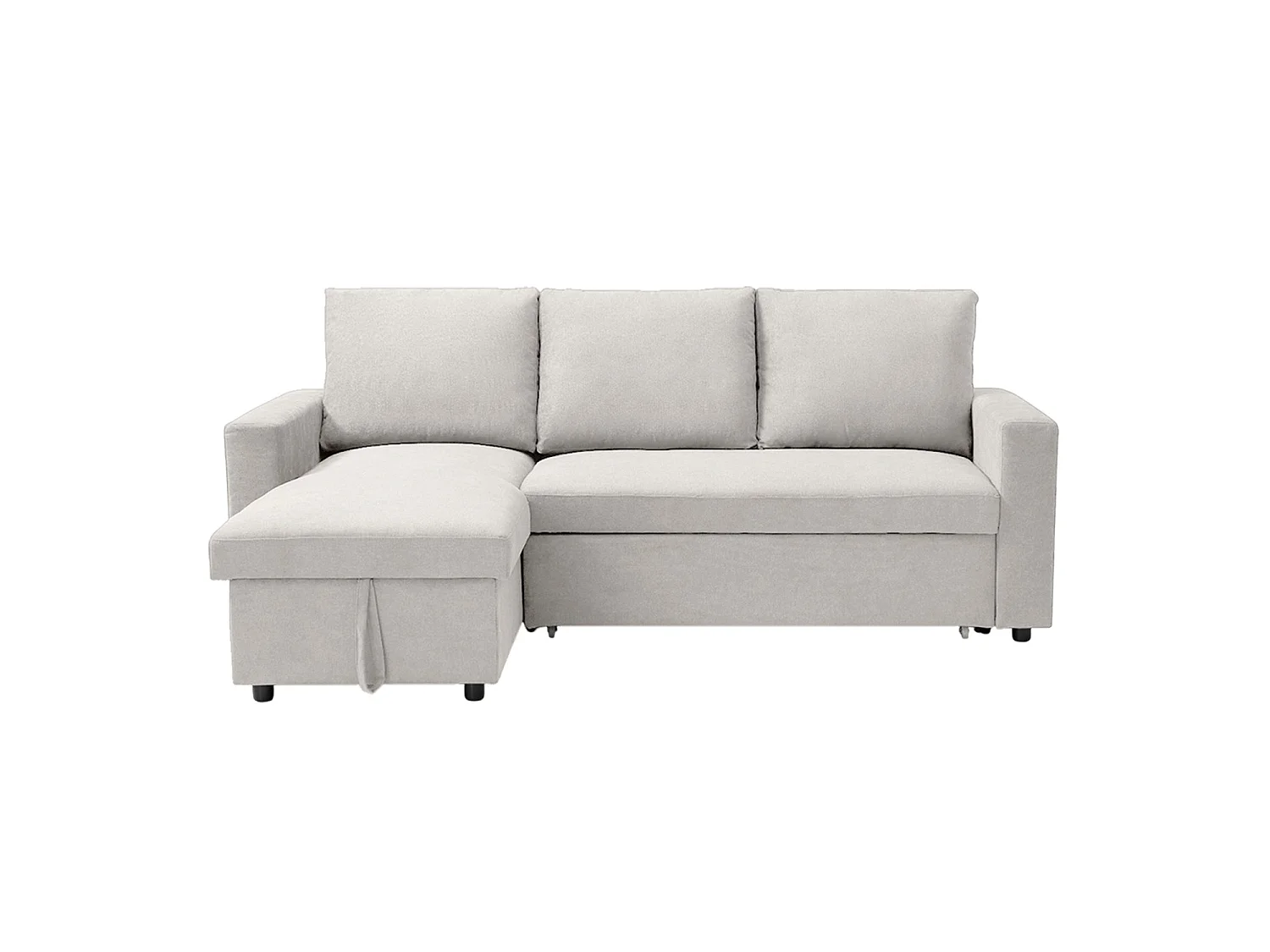 Sofá cama con chaise longue y almacenaje ivy  beige para hogar moderno mueble de almacenaje  - Homekit