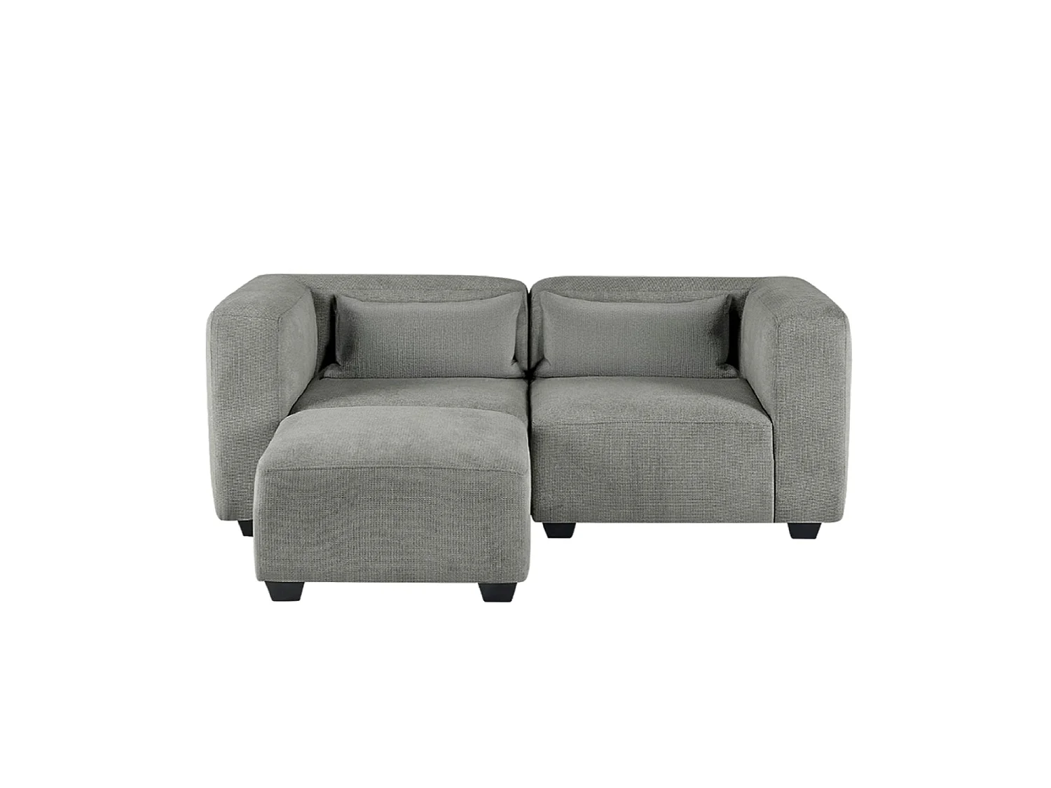 Sofá modular dos plazas liza con reposapiés verdoso  gris para hogar moderno mueble de almacenaje  - Homekit