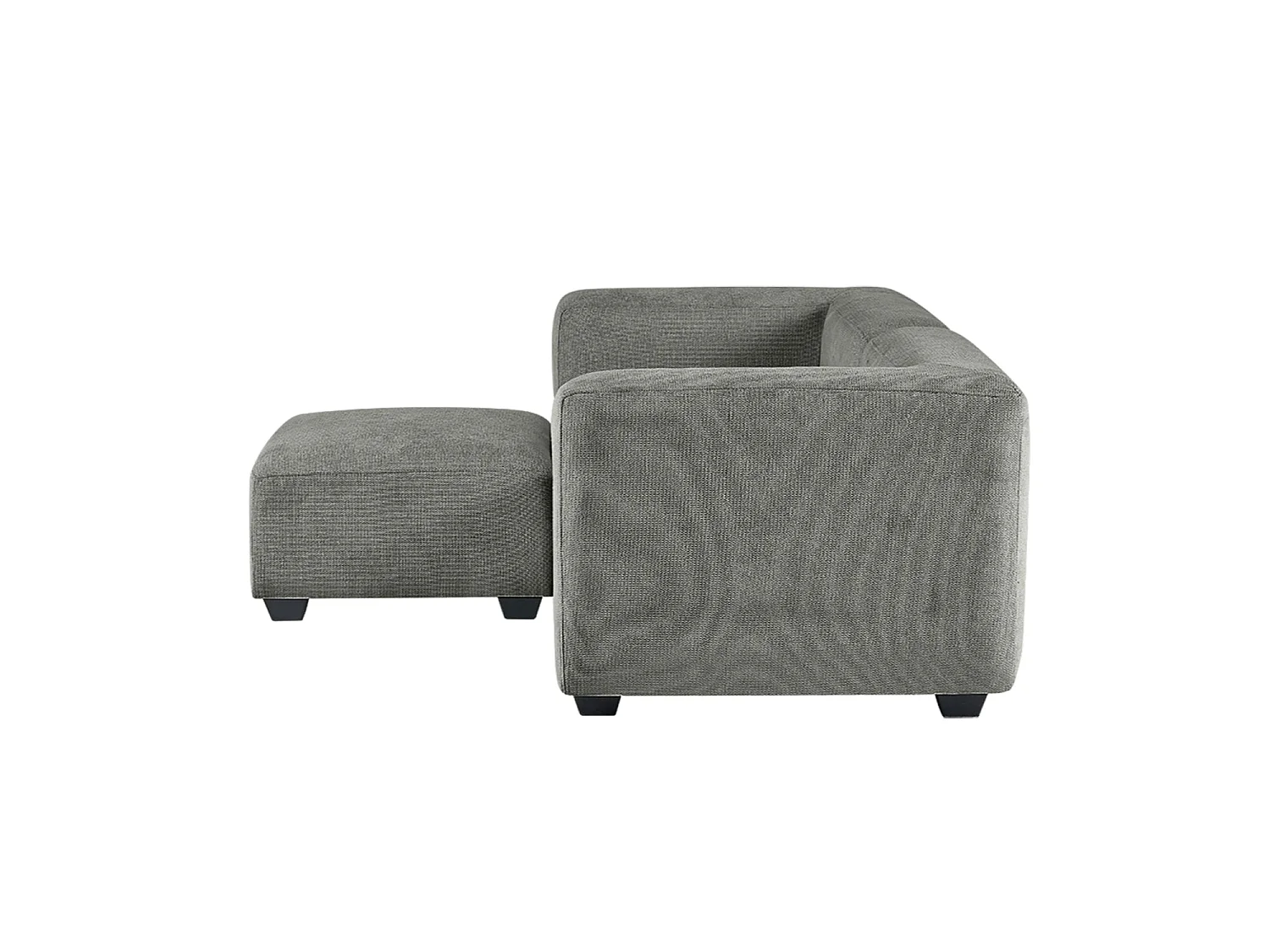 Sofá modular dos plazas liza con reposapiés verdoso  gris para hogar moderno mueble de almacenaje  - Homekit