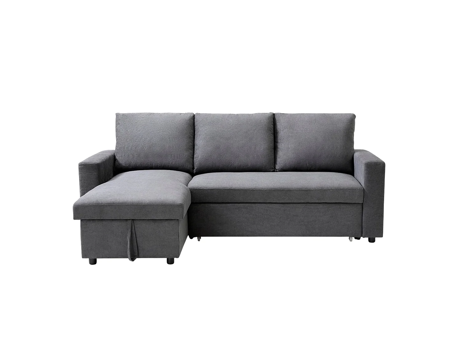Sofá cama con chaiselongue y almacenaje Ivy Gris oscuro - Homekit