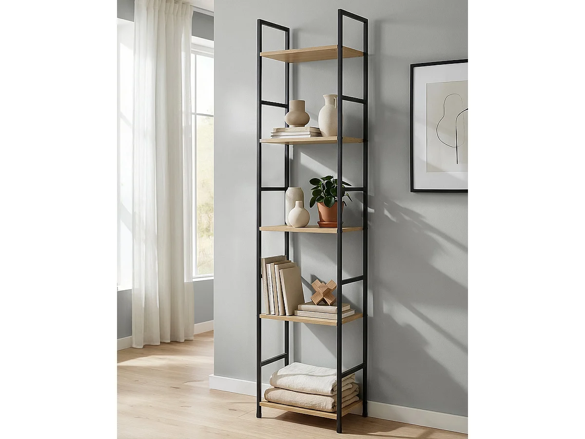 Estantería Mara - Color Madera natural y negro - Homekit