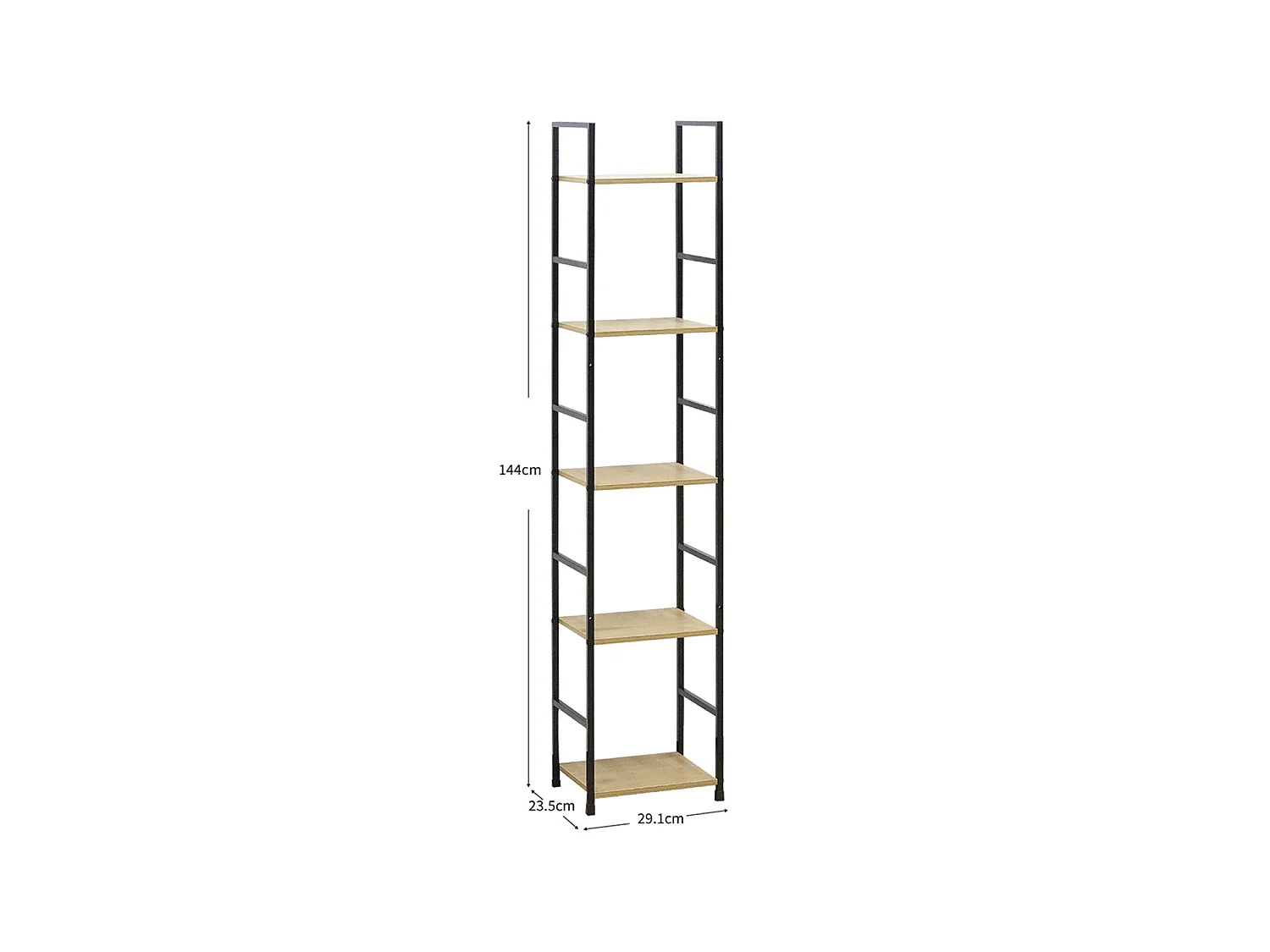 Estantería Mara - Color Madera natural y negro - Homekit