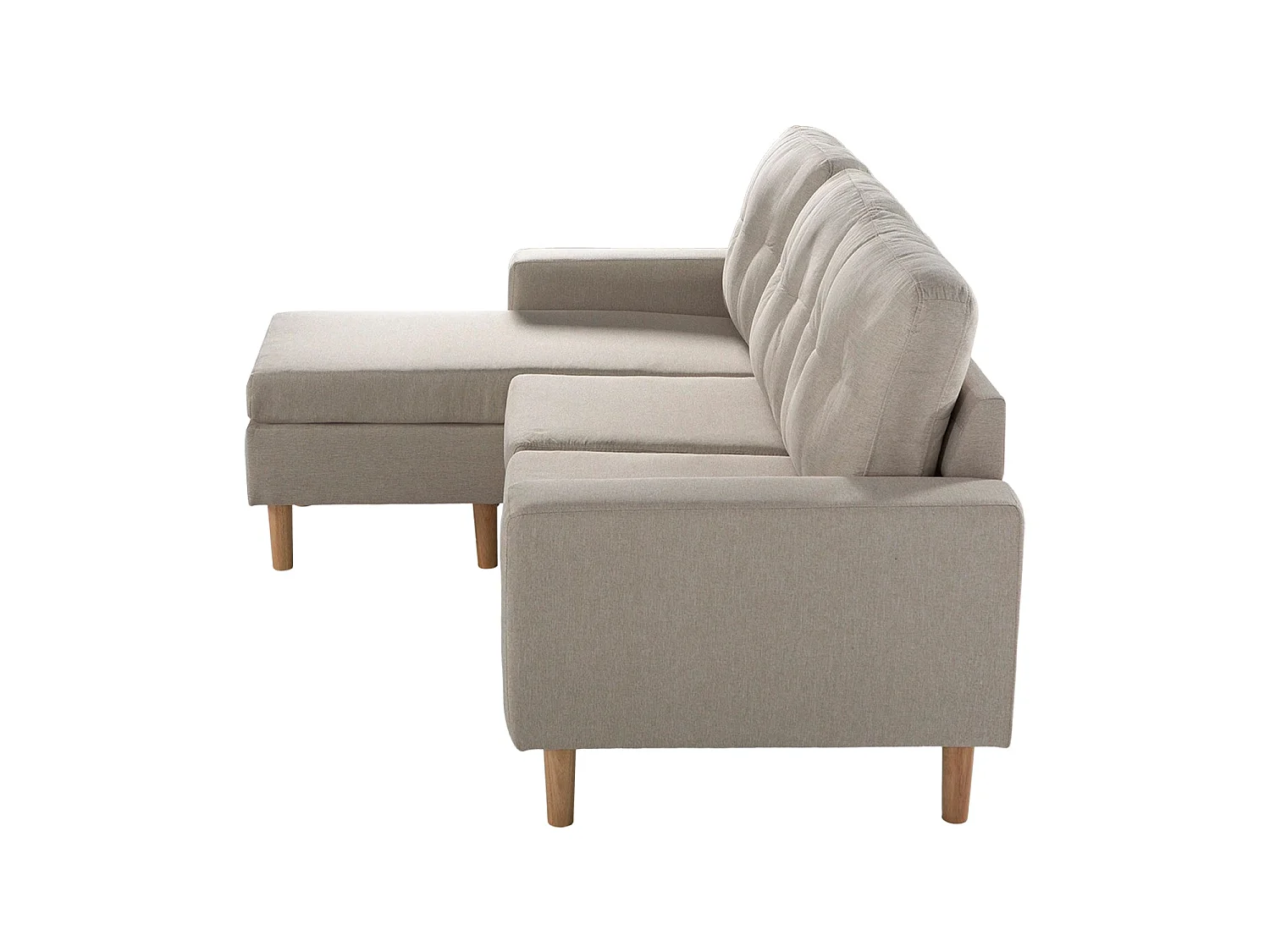 Sofá con chaise longue reversible Tabitha - Color Beige - Homekit