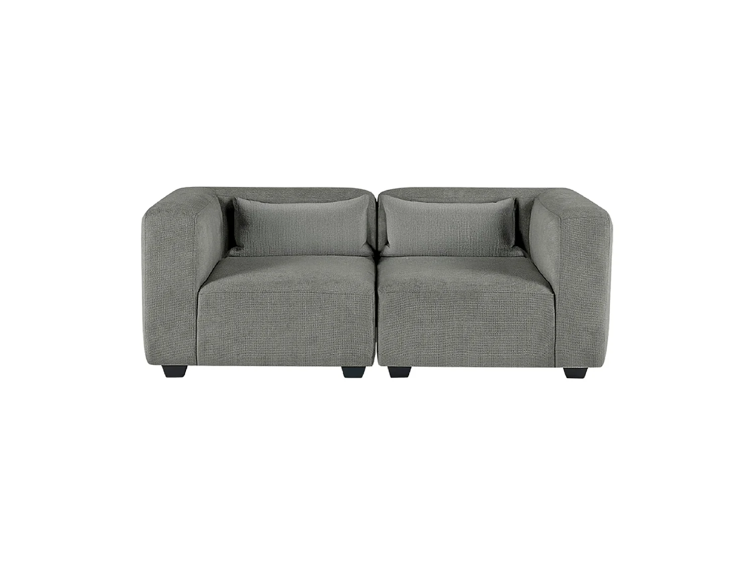 Sofá modular dos plazas liza verdoso  gris para hogar moderno mueble de almacenaje  - Homekit