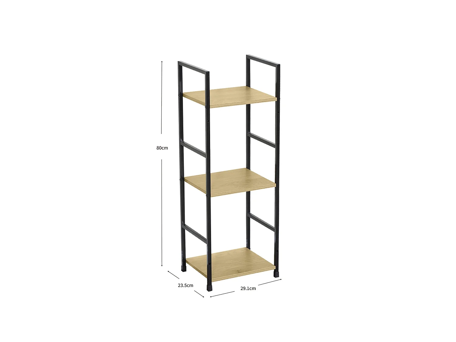 Estantería Mara - Color Madera natural y negro - Homekit