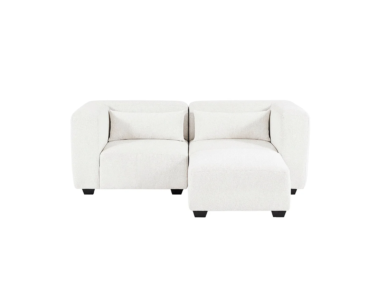 Sofá modular dos plazas liza con reposapiés  beige para hogar moderno mueble de almacenaje  - Homekit