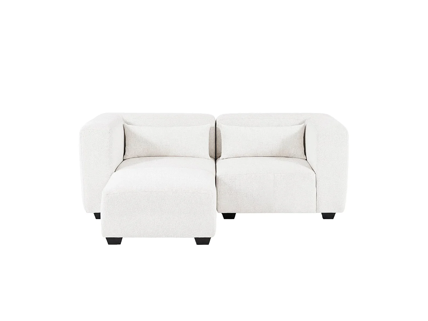 Sofá modular dos plazas liza con reposapiés  beige para hogar moderno mueble de almacenaje  - Homekit