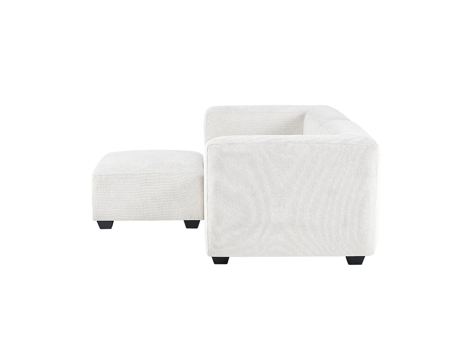 Sofá modular dos plazas liza con reposapiés  beige para hogar moderno mueble de almacenaje  - Homekit
