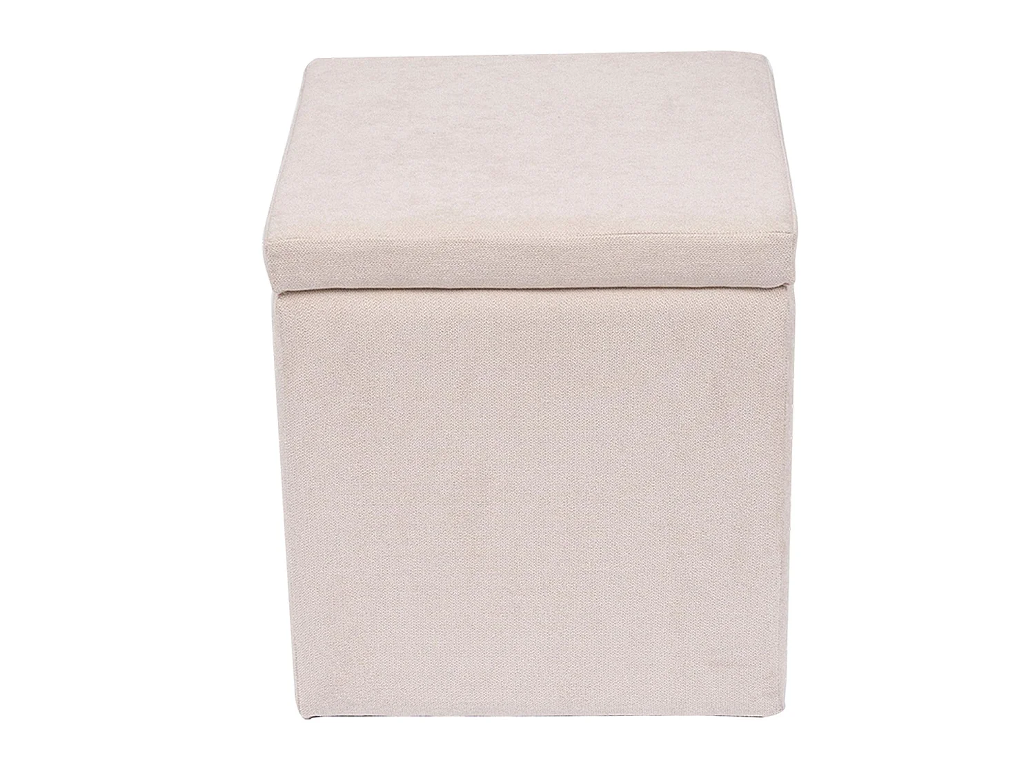 Puff con almacenaje tapizado jayne beige para hogar moderno mueble de almacenaje  - Homekit