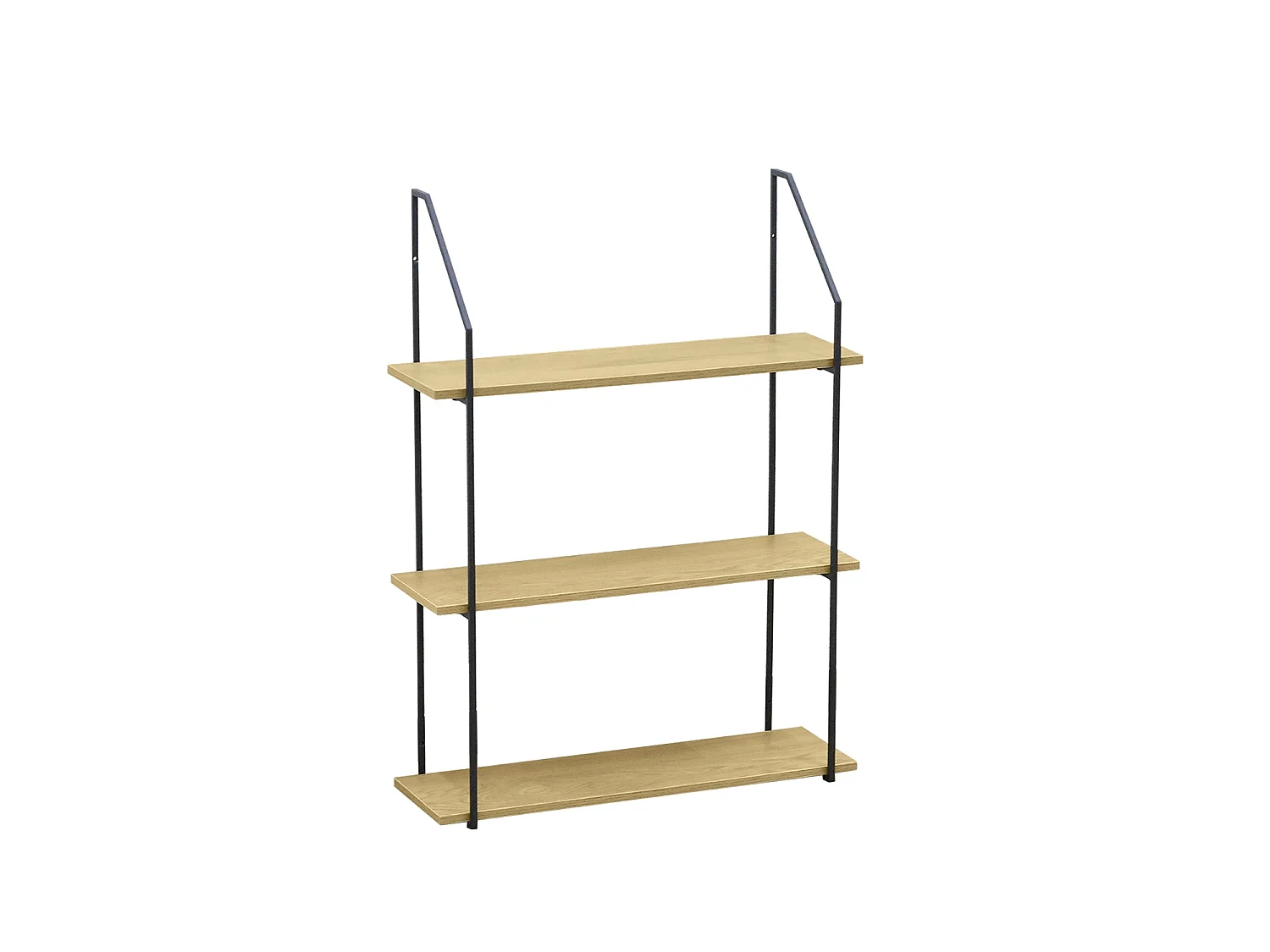 Estantería de pared Mara - Color Madera natural y negro - Homekit
