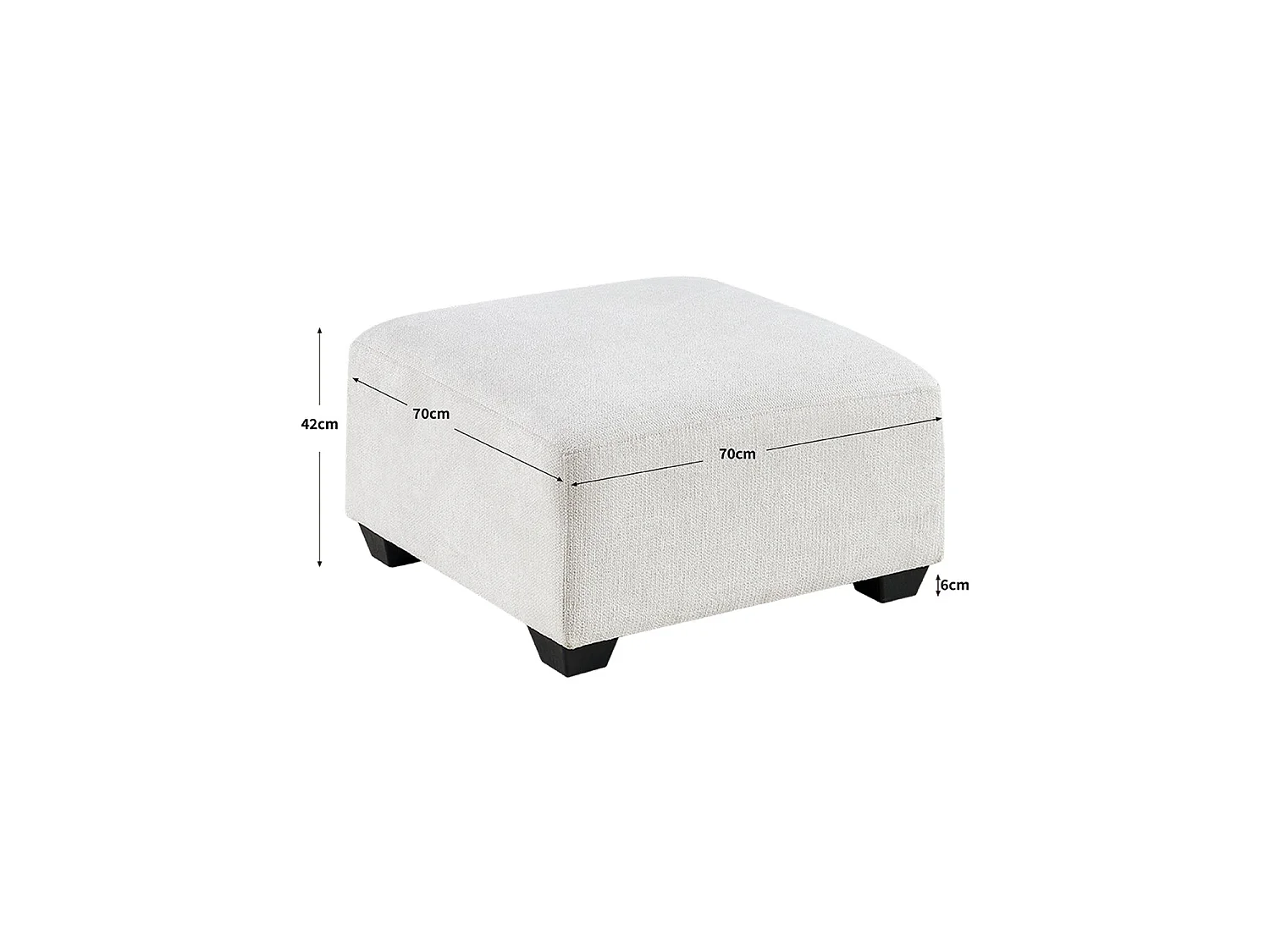 Módulo de sofá liza reposapiés/puf beige para hogar moderno mueble de almacenaje  - Homekit