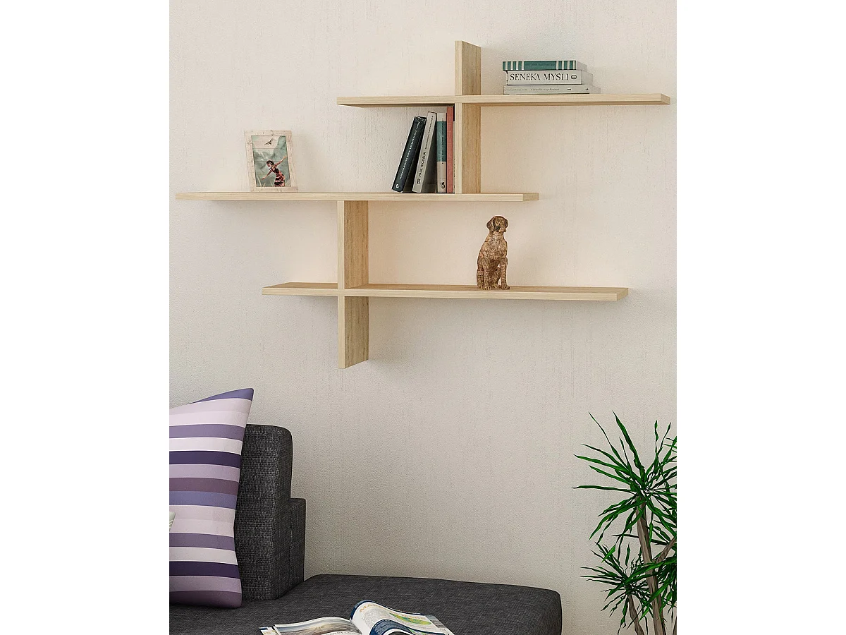 Estantería de pared leta natural y madera para hogar moderno mueble de almacenaje  - Homekit