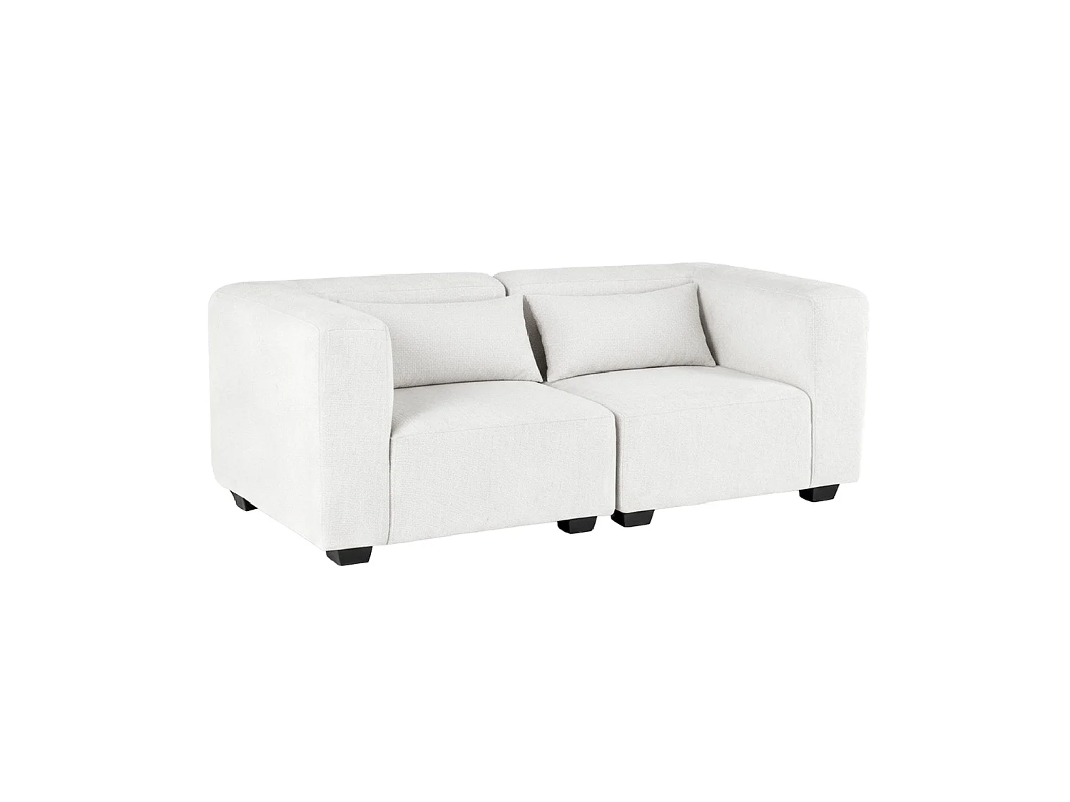 Sofá modular dos plazas liza  beige para hogar moderno mueble de almacenaje  - Homekit