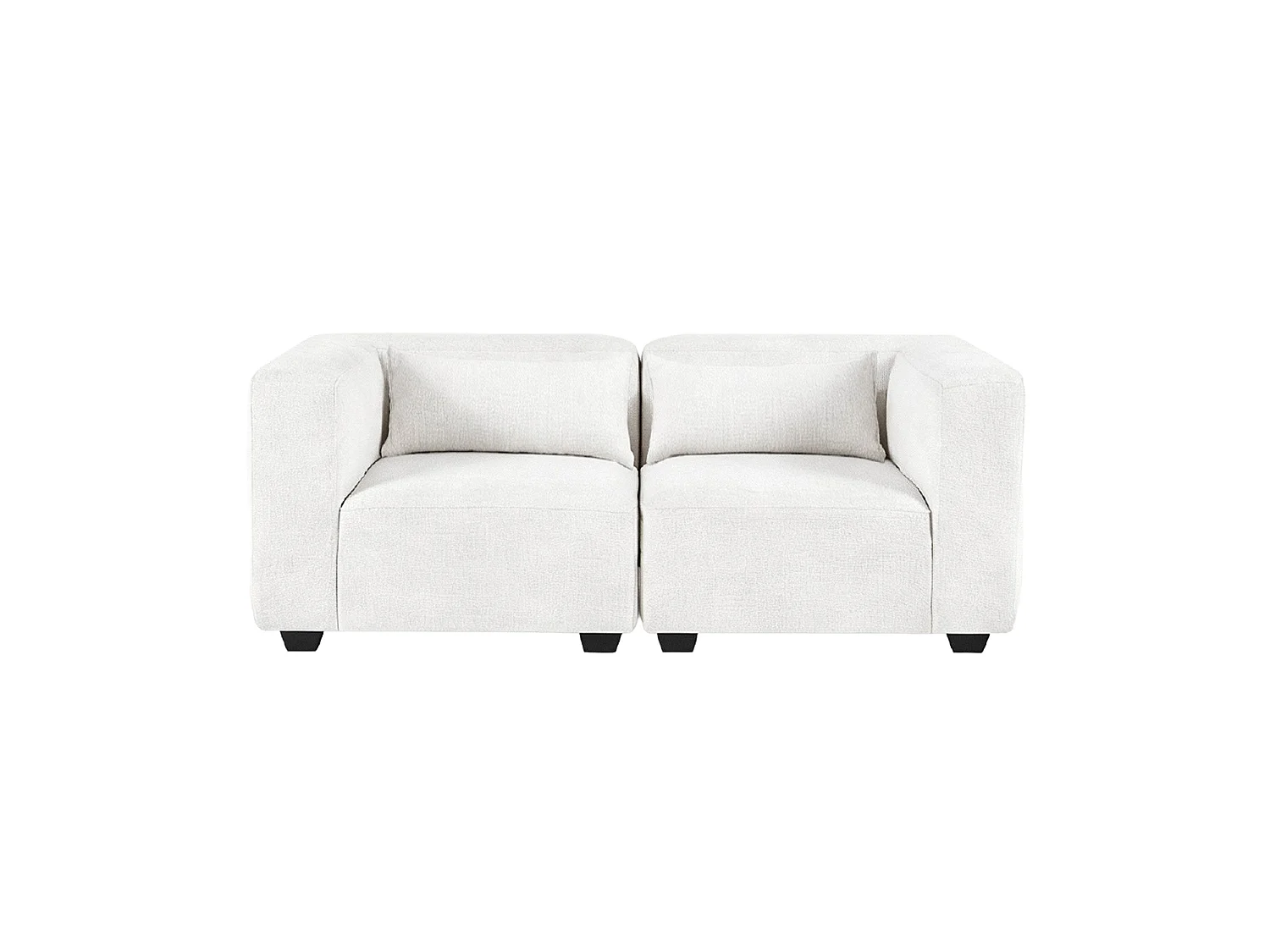 Sofá modular dos plazas liza  beige para hogar moderno mueble de almacenaje  - Homekit