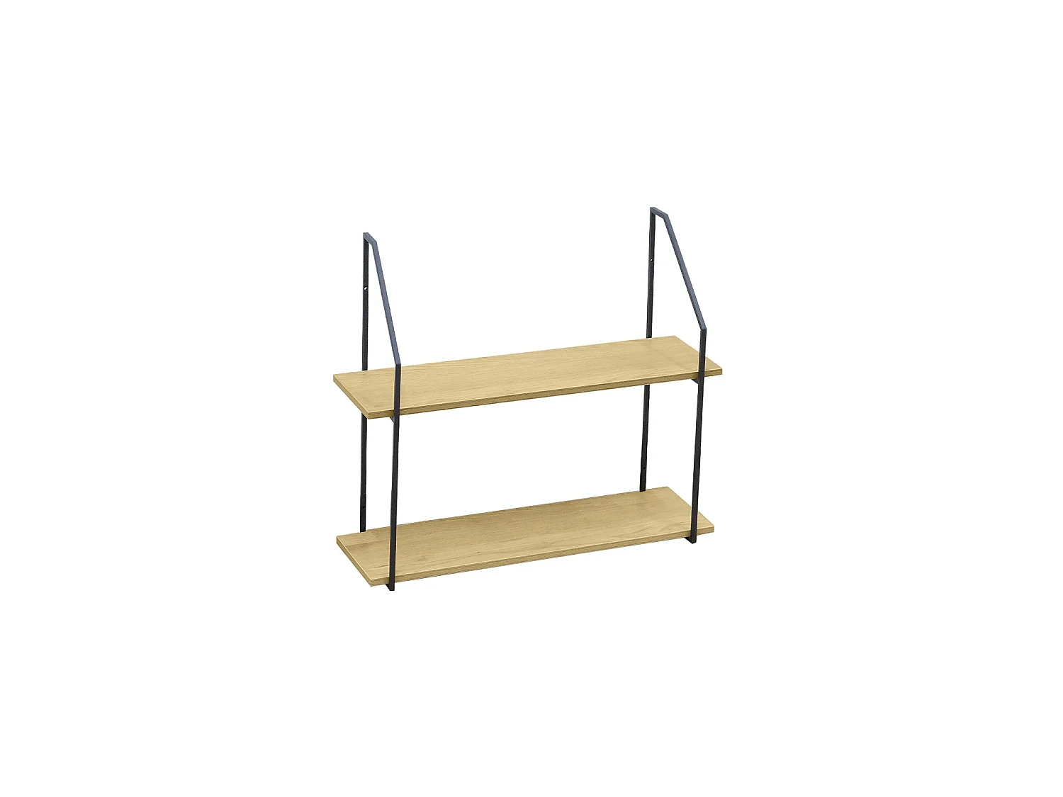 Estantería de pared Mara - Color Madera natural y negro - Homekit