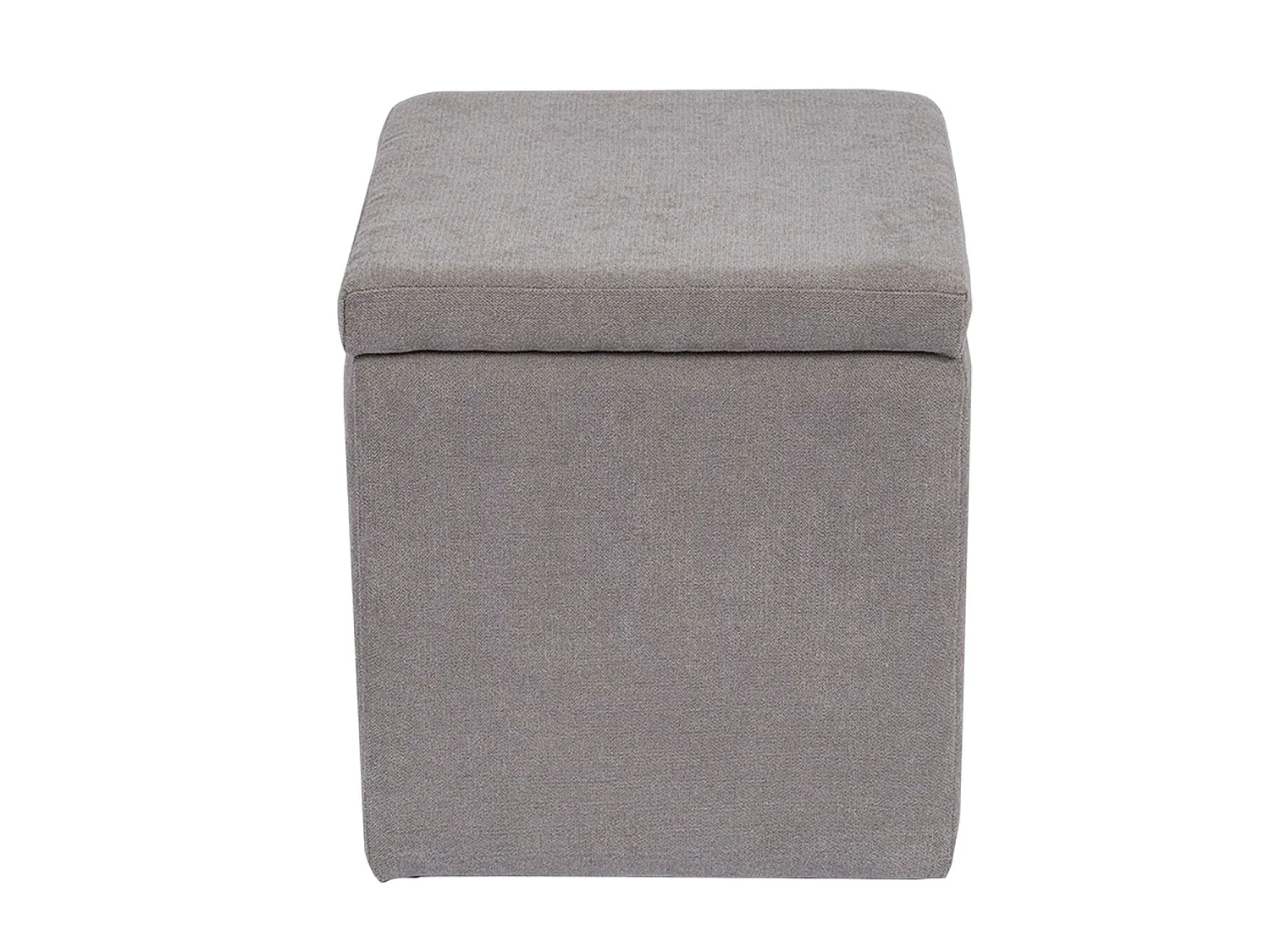 Puff con almacenaje tapizado jayne gris para hogar moderno mueble de almacenaje  - Homekit