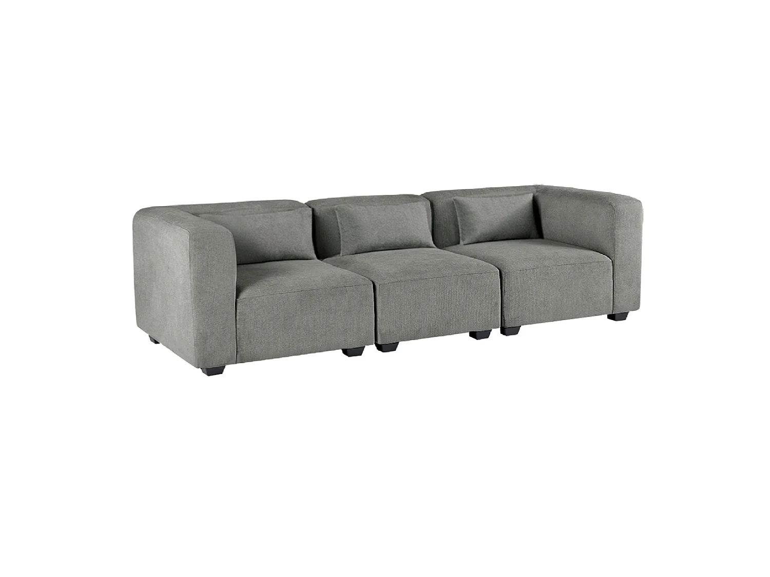 Sofá modular tres plazas liza verdoso gris para hogar moderno mueble de almacenaje  - Homekit