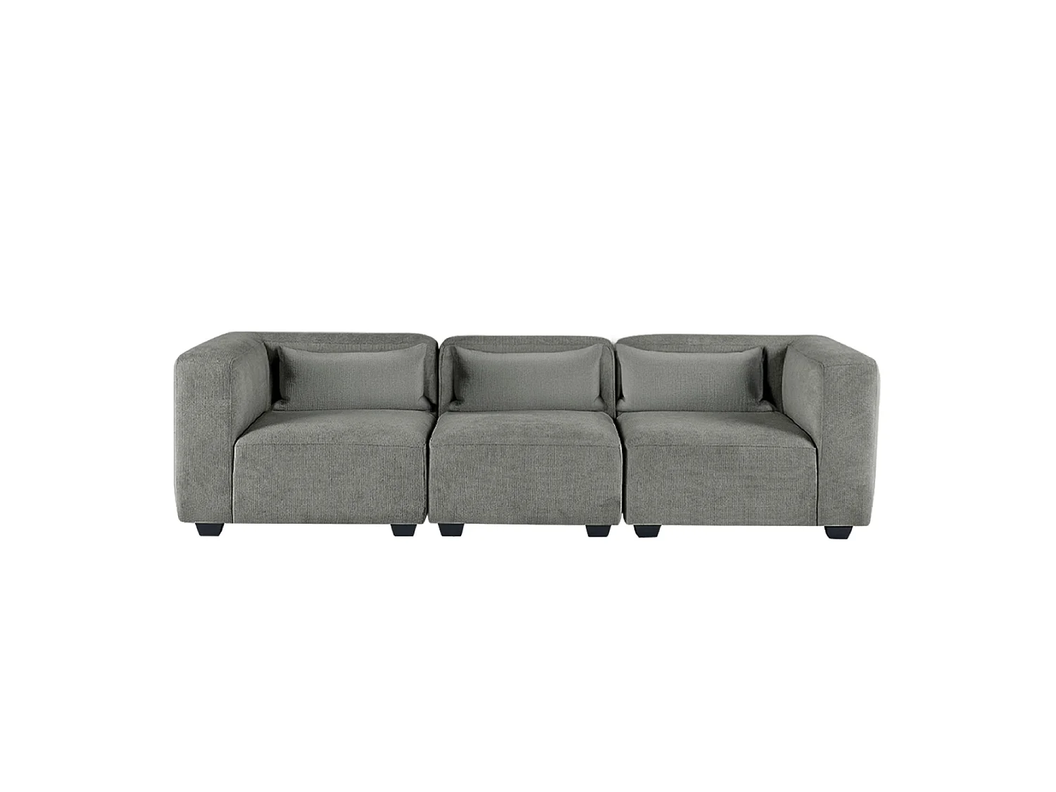 Sofá modular tres plazas liza verdoso gris para hogar moderno mueble de almacenaje  - Homekit