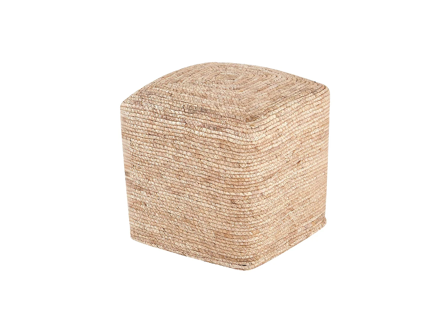 Puff en rattan suzzette natural y beige para hogar moderno mueble de almacenaje  - Homekit