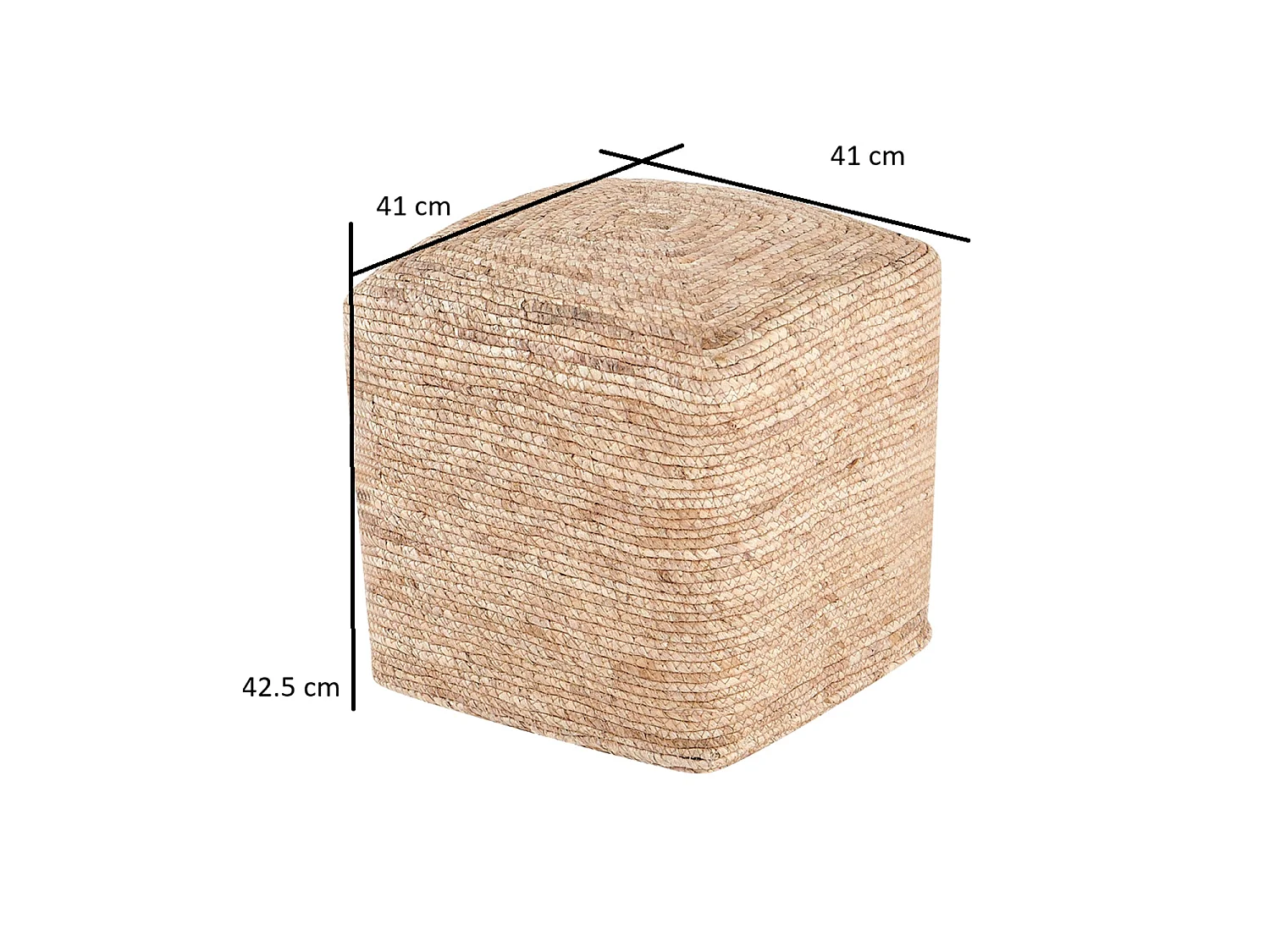 Puff en rattan suzzette natural y beige para hogar moderno mueble de almacenaje  - Homekit