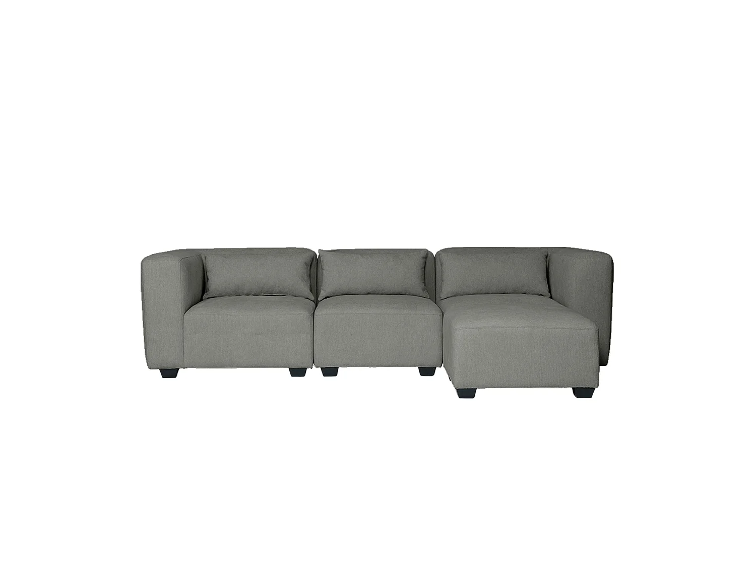 Sofá modular tres plazas liza con reposapiés verdoso  gris para hogar moderno mueble de almacenaje  - Homekit
