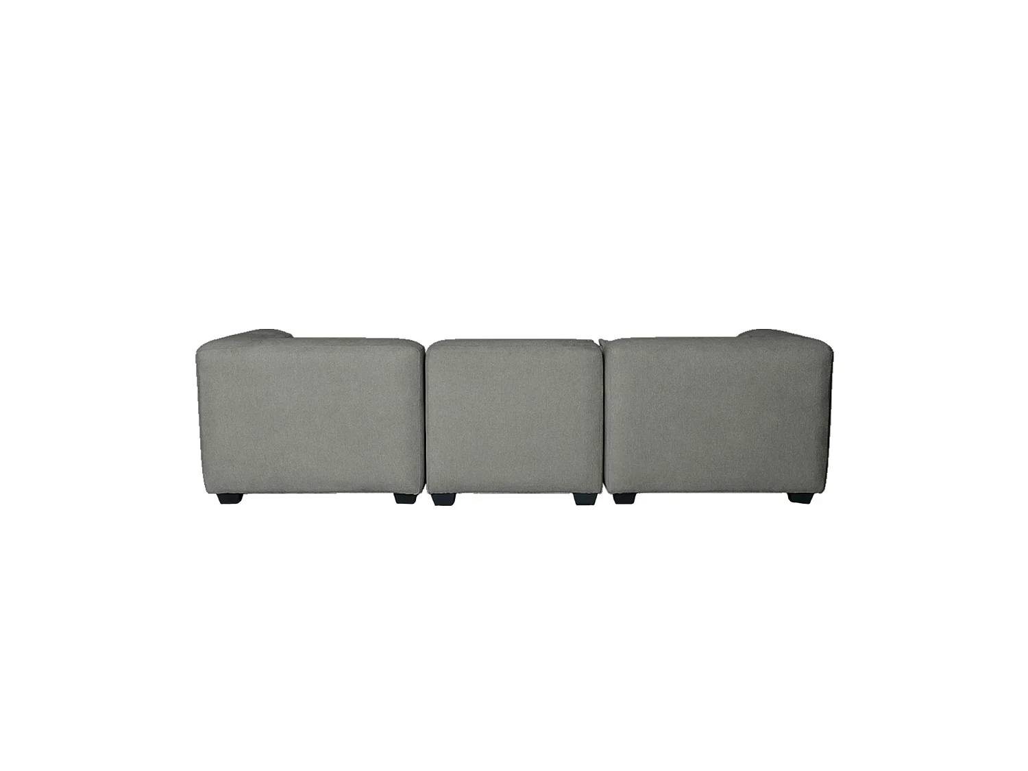Sofá modular tres plazas liza con reposapiés verdoso  gris para hogar moderno mueble de almacenaje  - Homekit