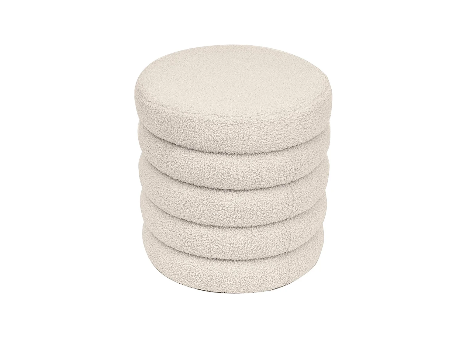 Puff con almacenaje tapizado en teddy effie blanco para hogar moderno mueble de almacenaje  - Homekit