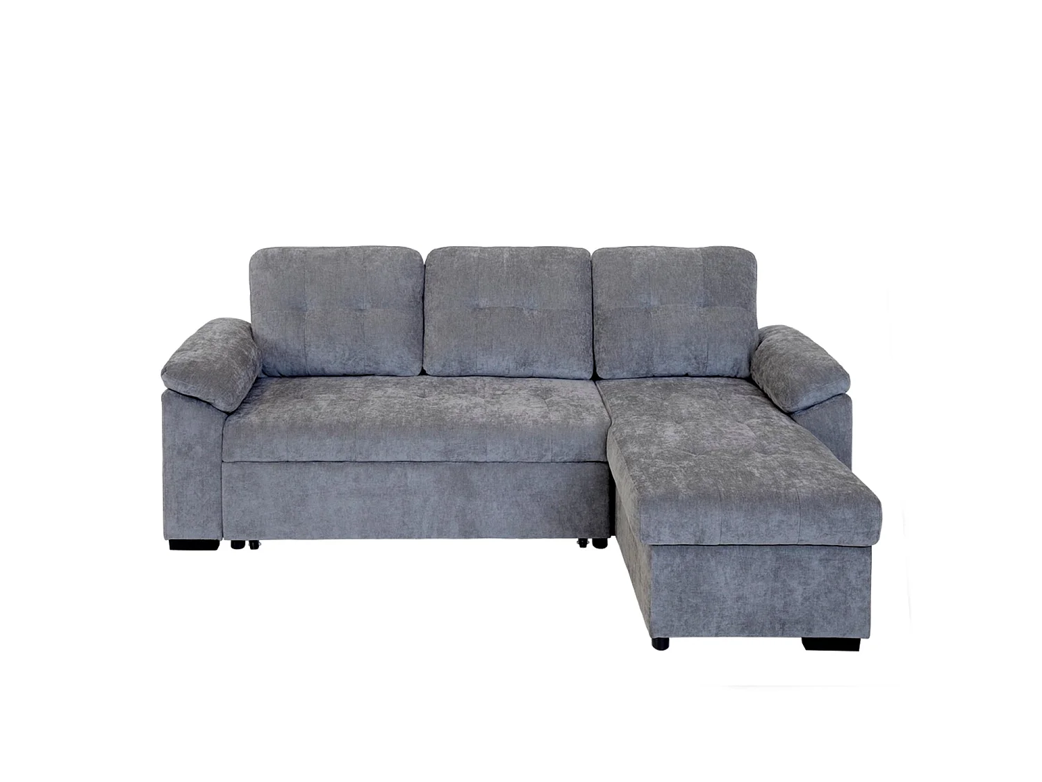 Sofá cama con chaise longue reversible y almacenaje Alexis - Color Gris - Homekit