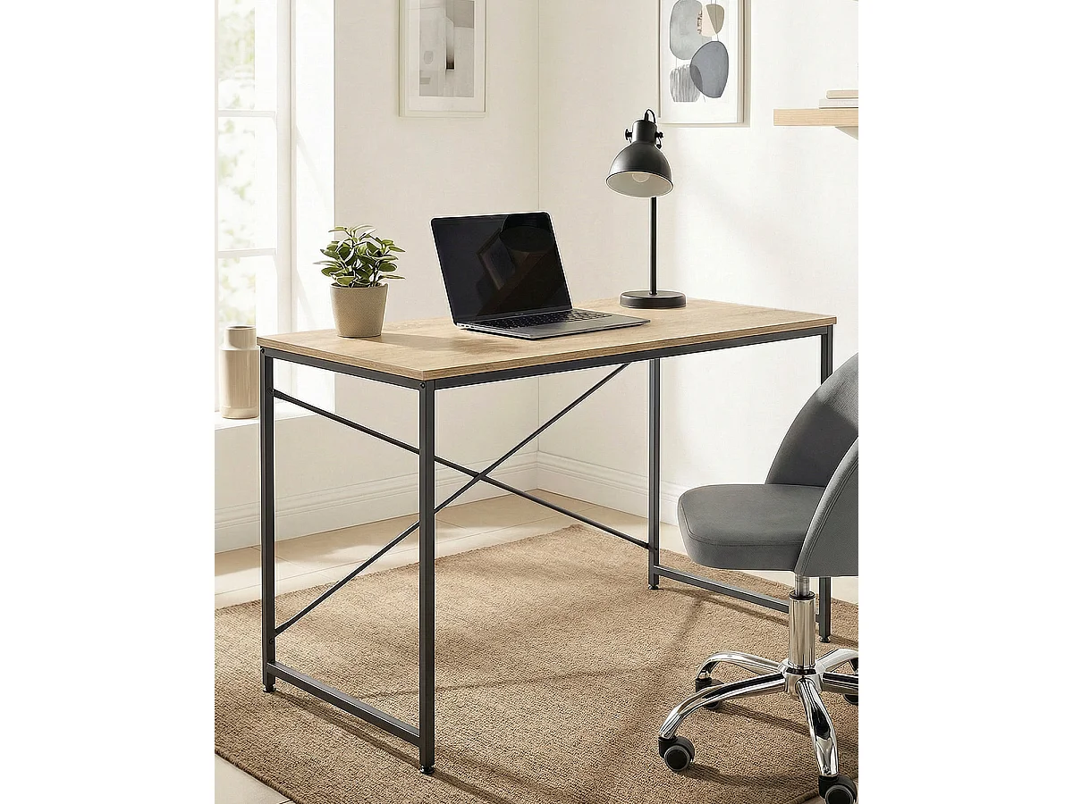 Escritorio Mindy - Color Madera natural y negro - Homekit