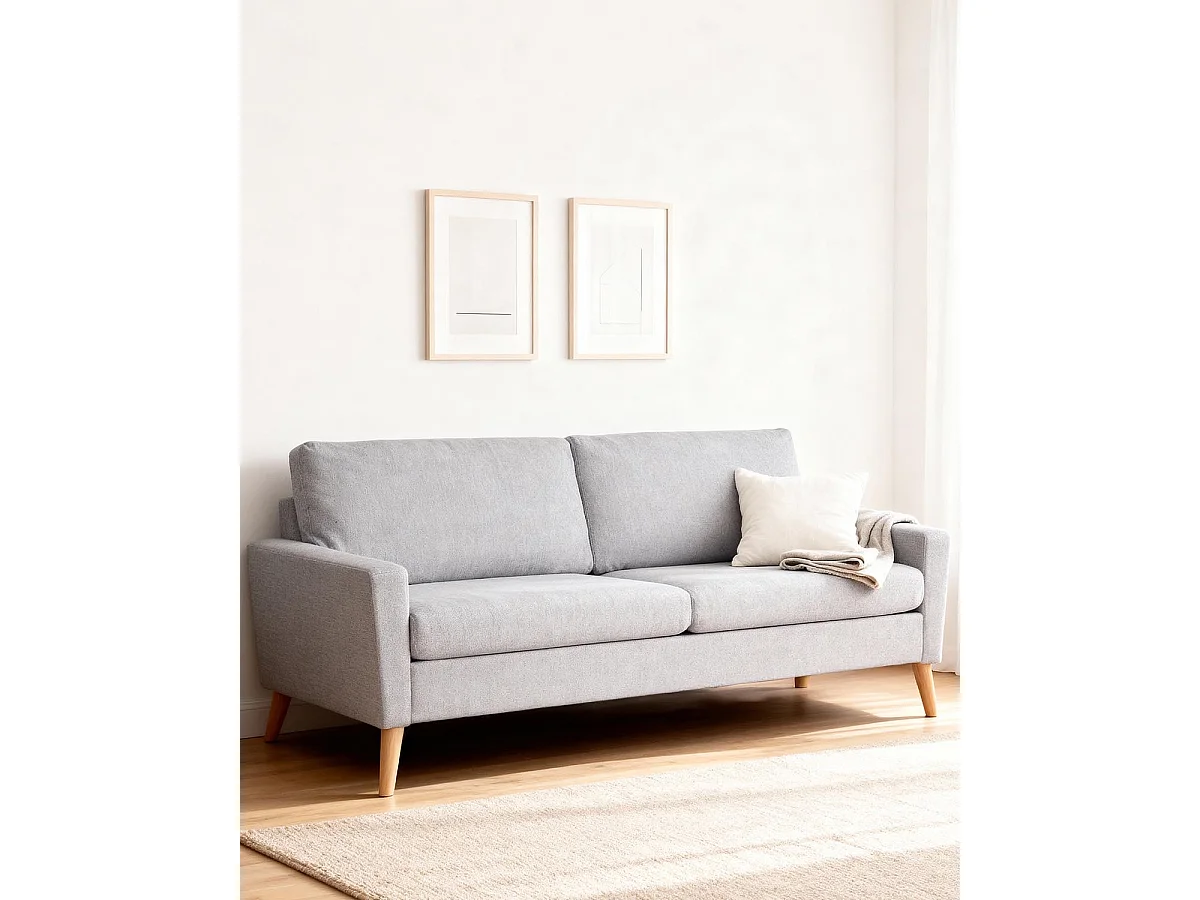 Sofá de 3 plazas sophie  gris para hogar moderno mueble de almacenaje  - Homekit