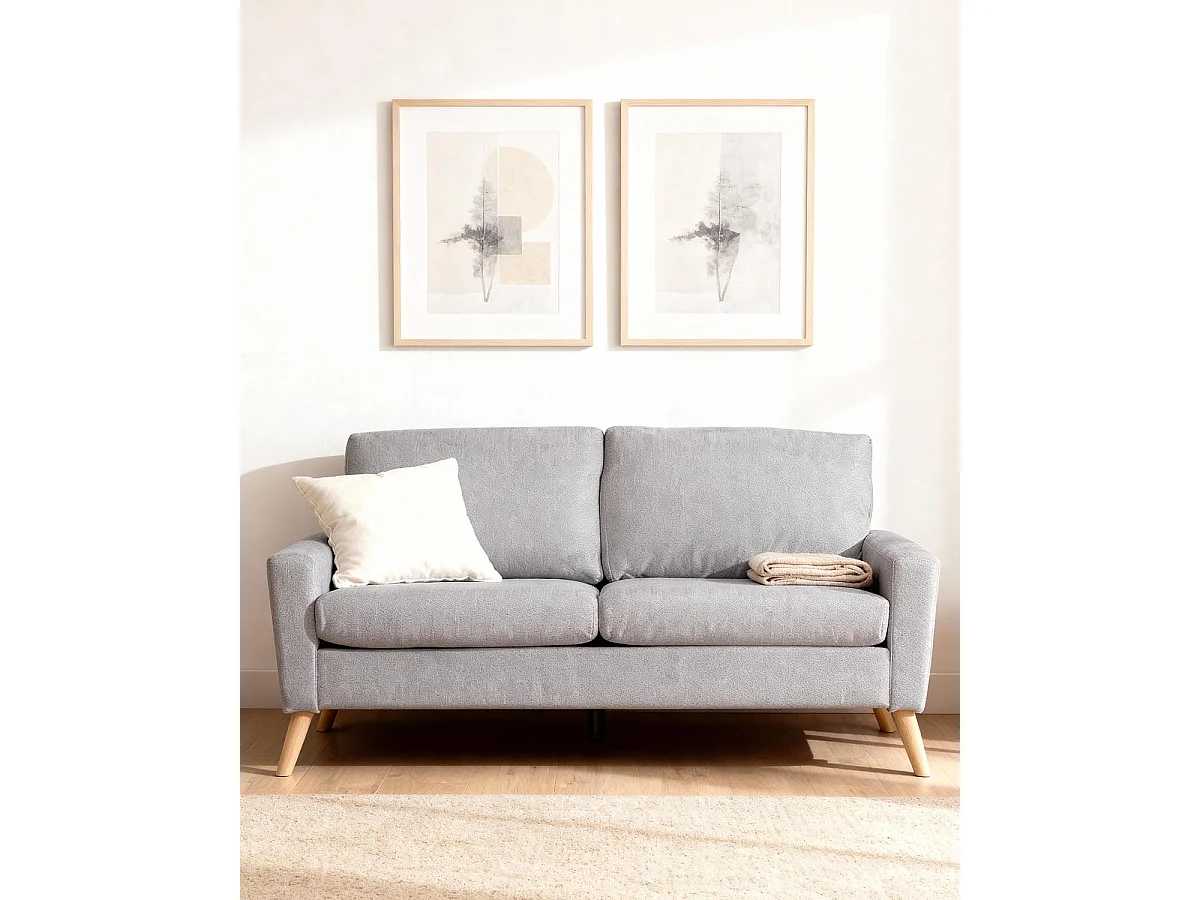 Sofá de 2 plazas sophie  gris para hogar moderno mueble de almacenaje  - Homekit