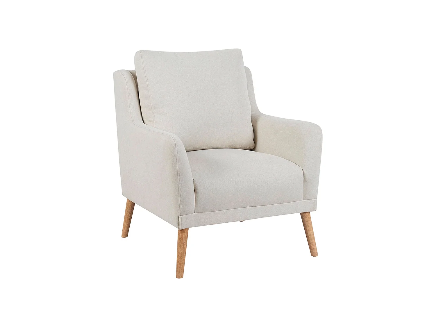 Sillón tapizado en tela allison  beige para hogar moderno mueble de almacenaje  - Homekit