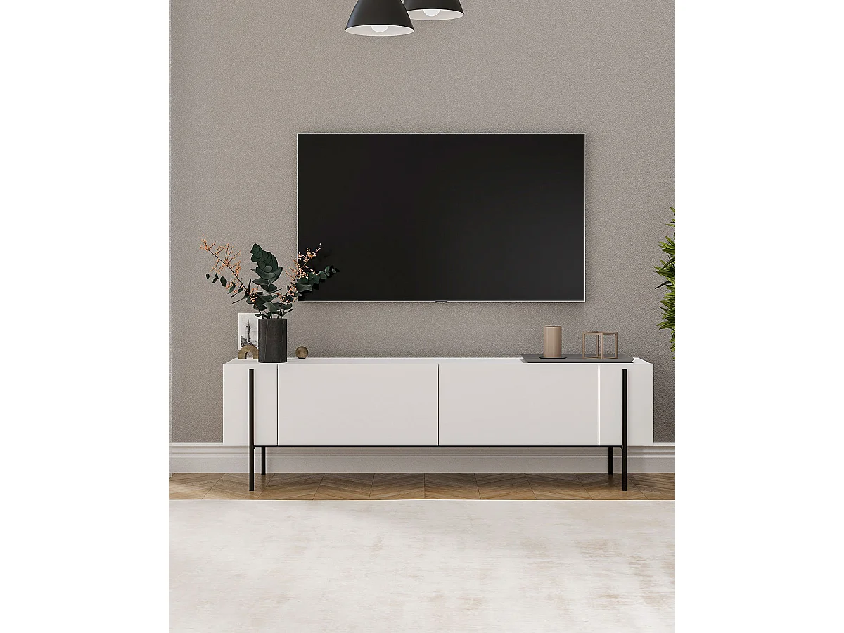 Mueble tv kari y  blanco y negro para hogar moderno mueble de almacenaje  - Homekit