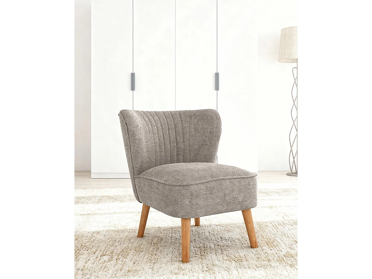 Sillón tapizado en tela eve marrón  para hogar moderno mueble de almacenaje  - Homekit