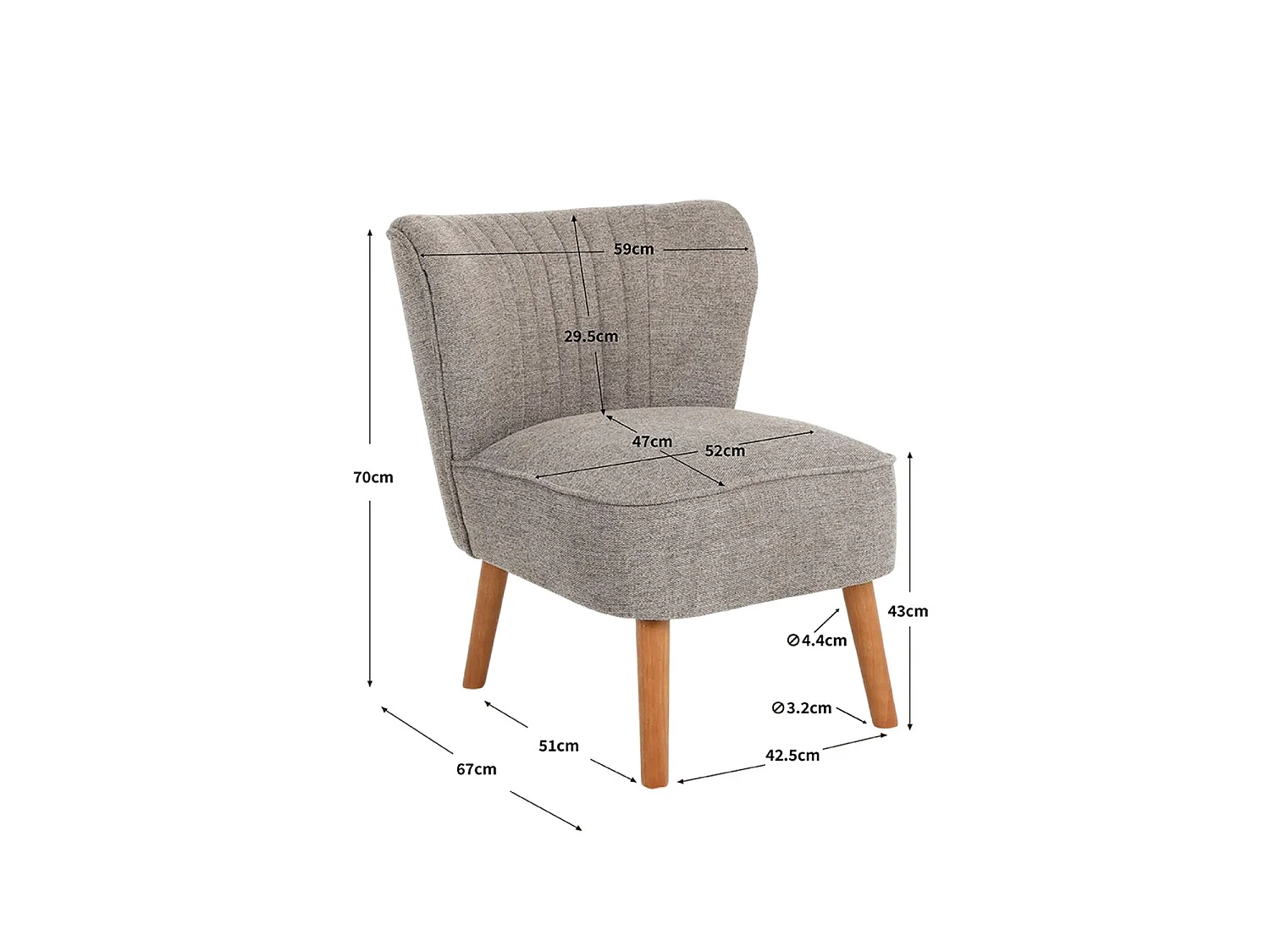 Sillón tapizado en tela eve marrón  para hogar moderno mueble de almacenaje  - Homekit