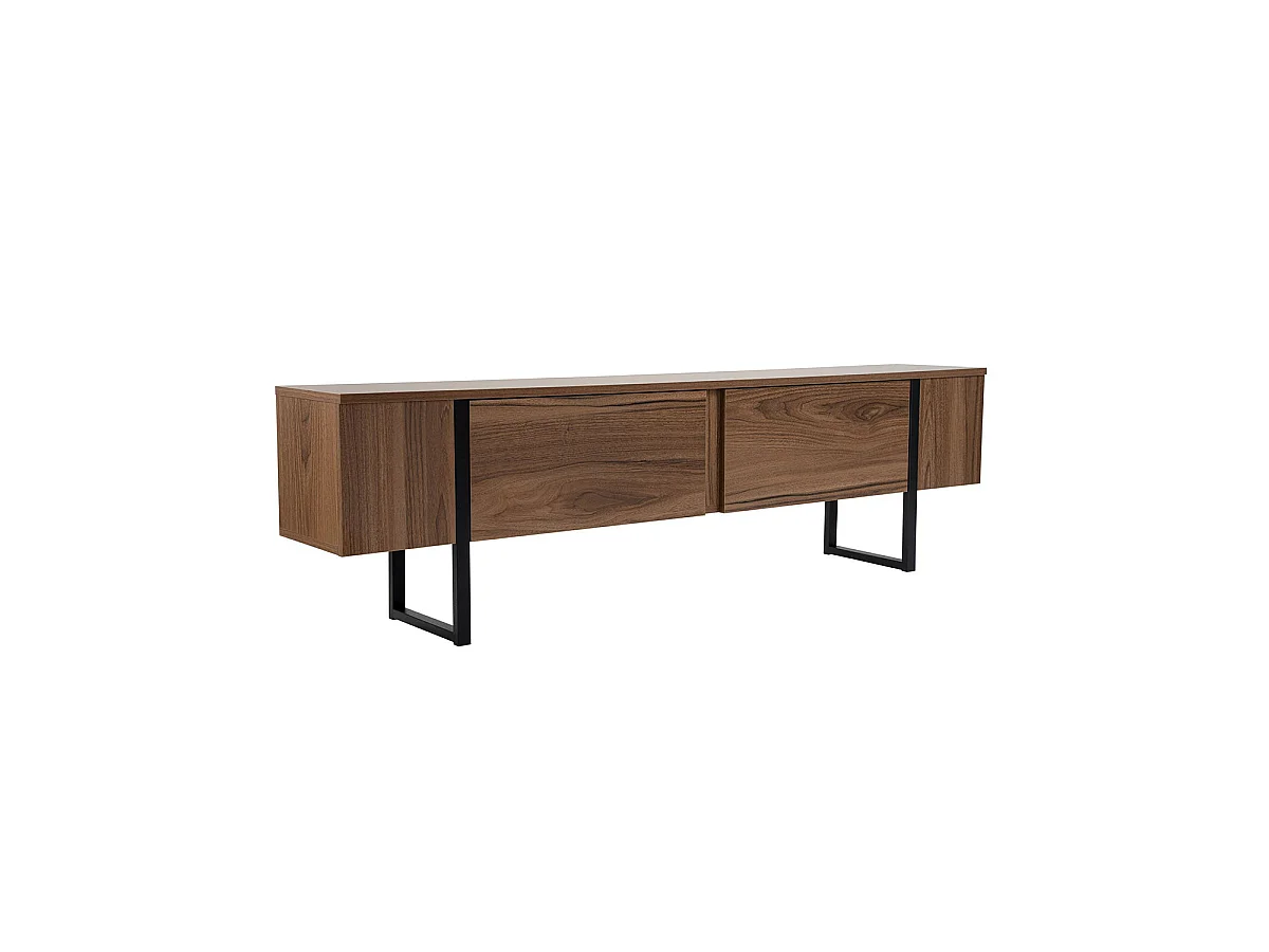 Mueble tv celeste oscura y  negro y madera para hogar moderno mueble de almacenaje  - Homekit