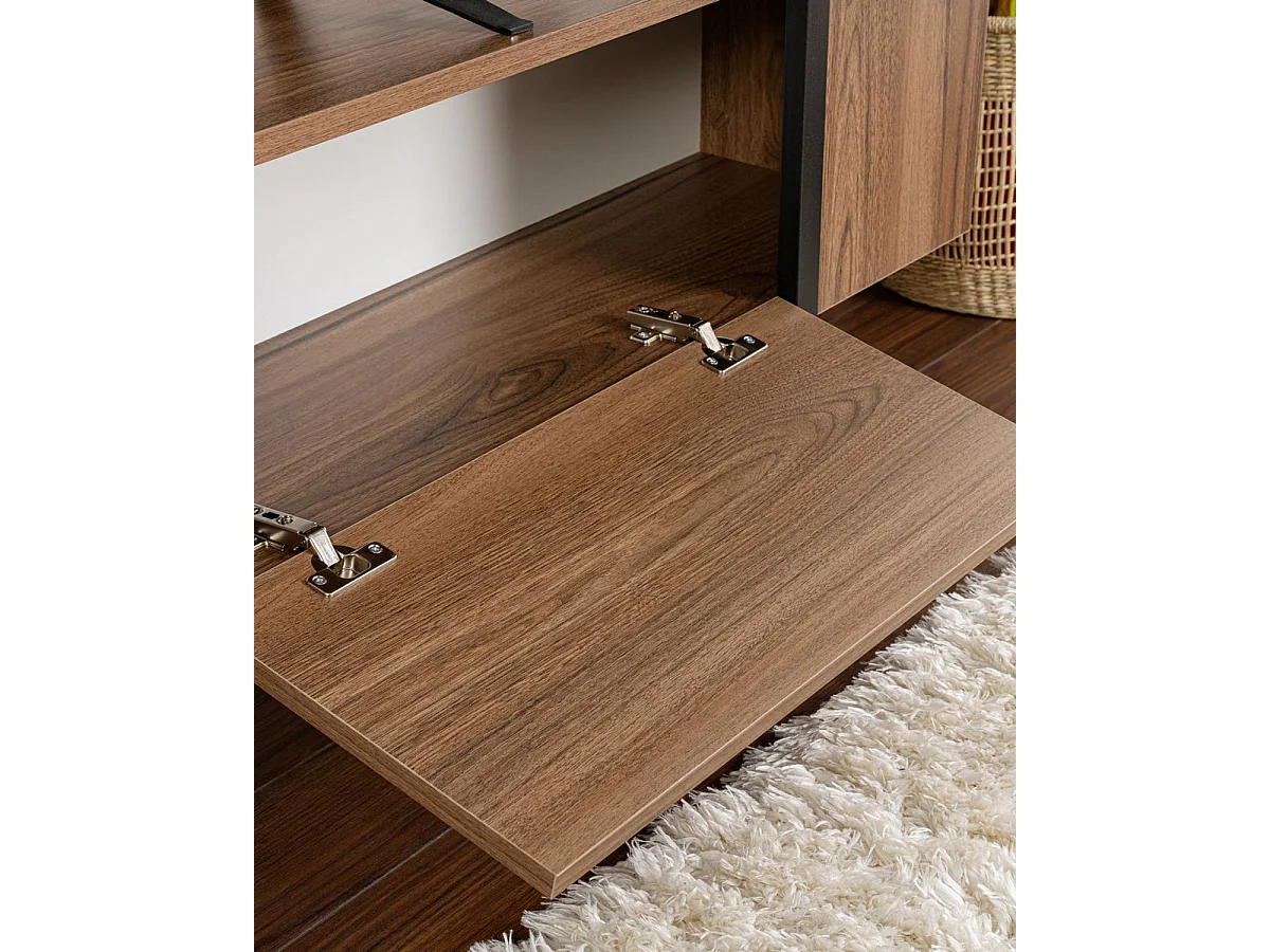 Mueble tv celeste oscura y  negro y madera para hogar moderno mueble de almacenaje  - Homekit