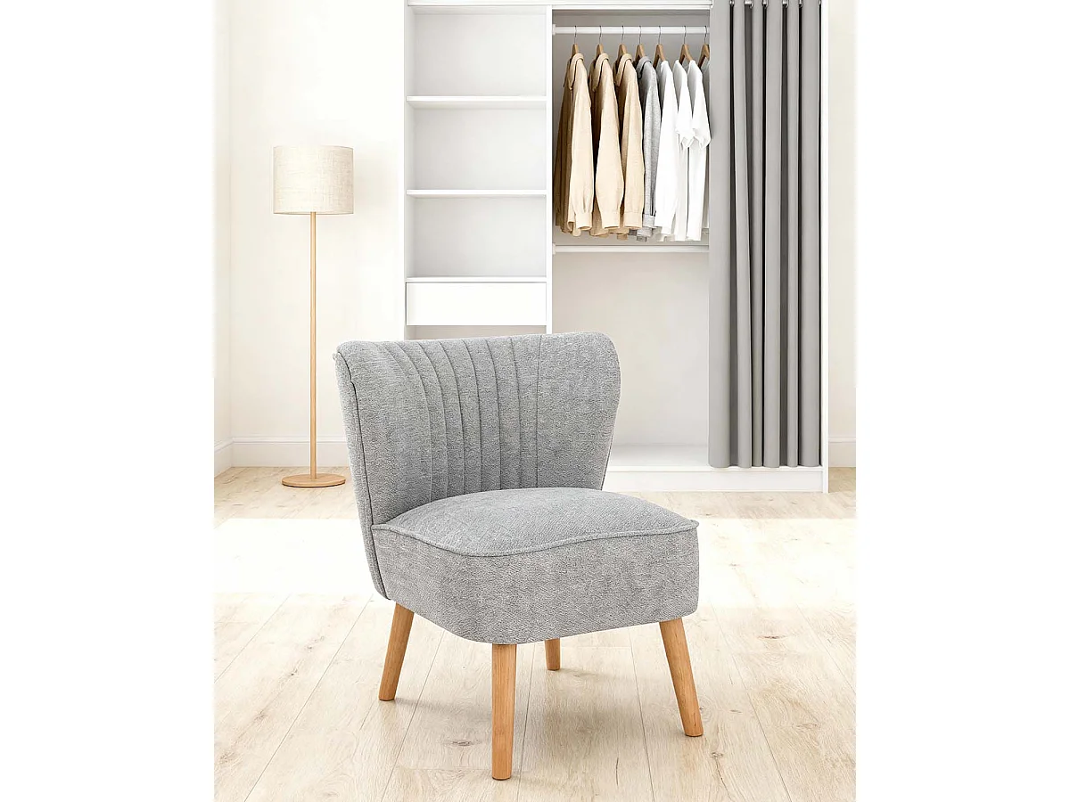Sillón tapizado en tela eve  gris para hogar moderno mueble de almacenaje  - Homekit