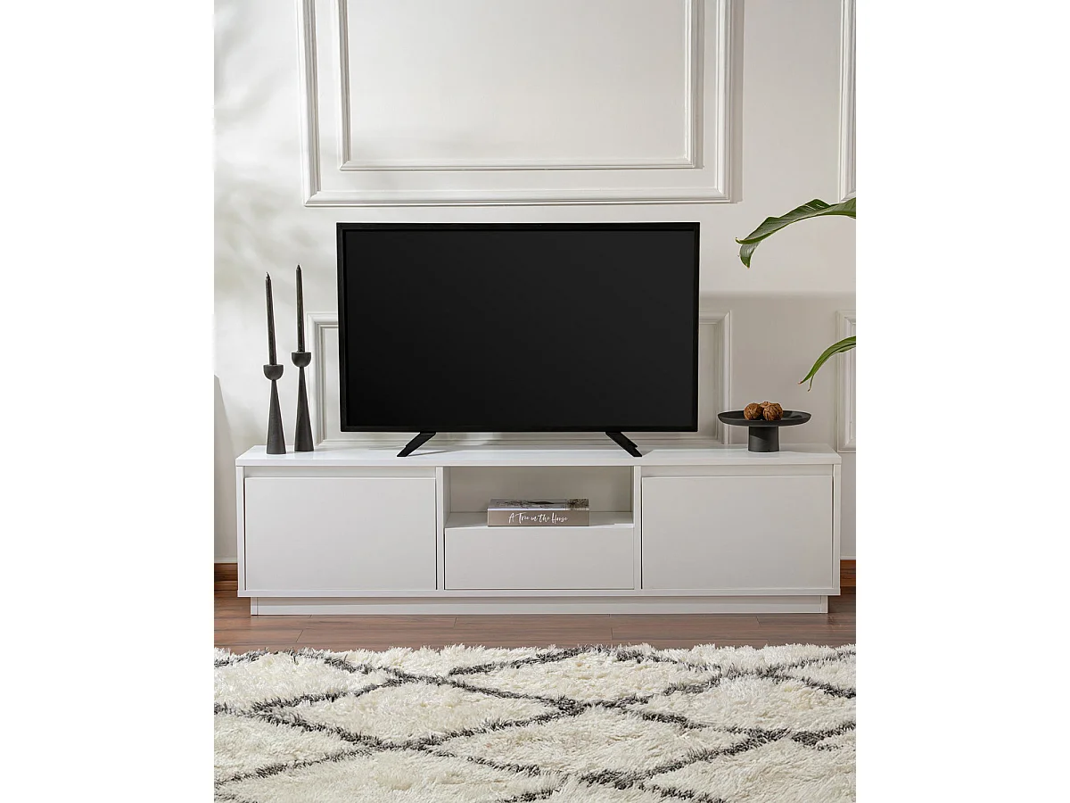 Mueble tv millie  blanco para hogar moderno mueble de almacenaje  - Homekit