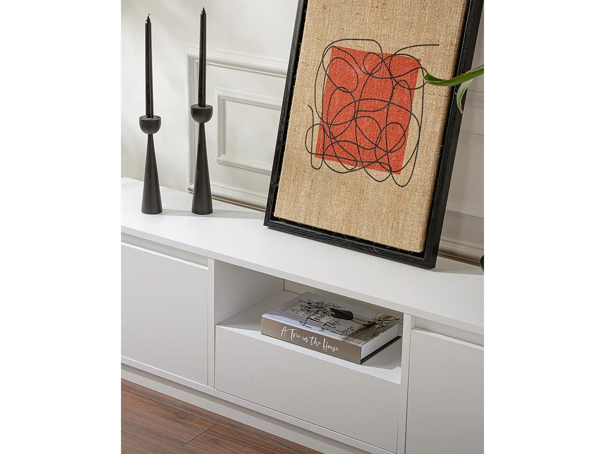 Mueble tv millie  blanco para hogar moderno mueble de almacenaje  - Homekit